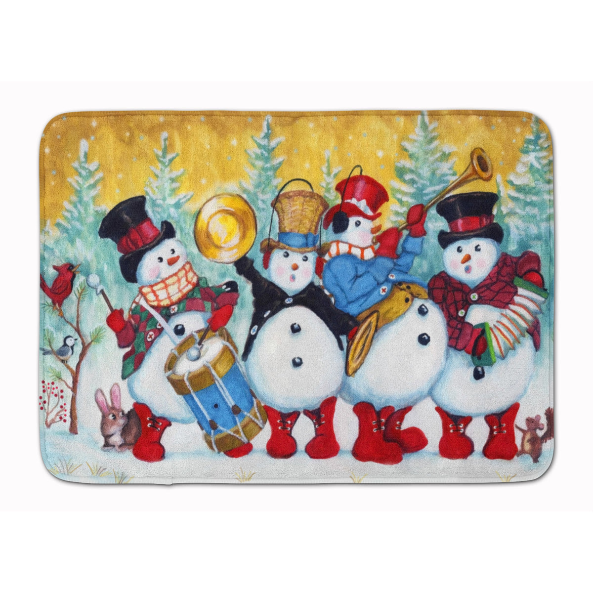 Snowmen Strike Up The Band Machine Washable Memory Foam Mat