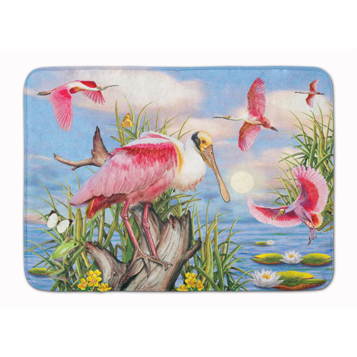 Roseate Spoonbill Machine Washable Memory Foam Mat