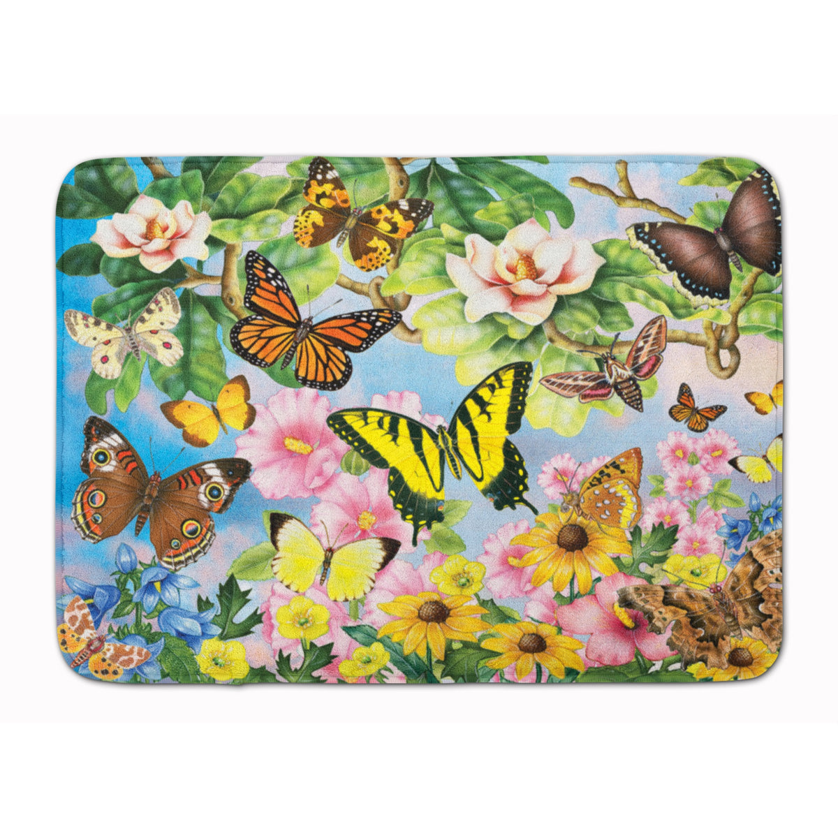 North American Butterflies Machine Washable Memory Foam Mat