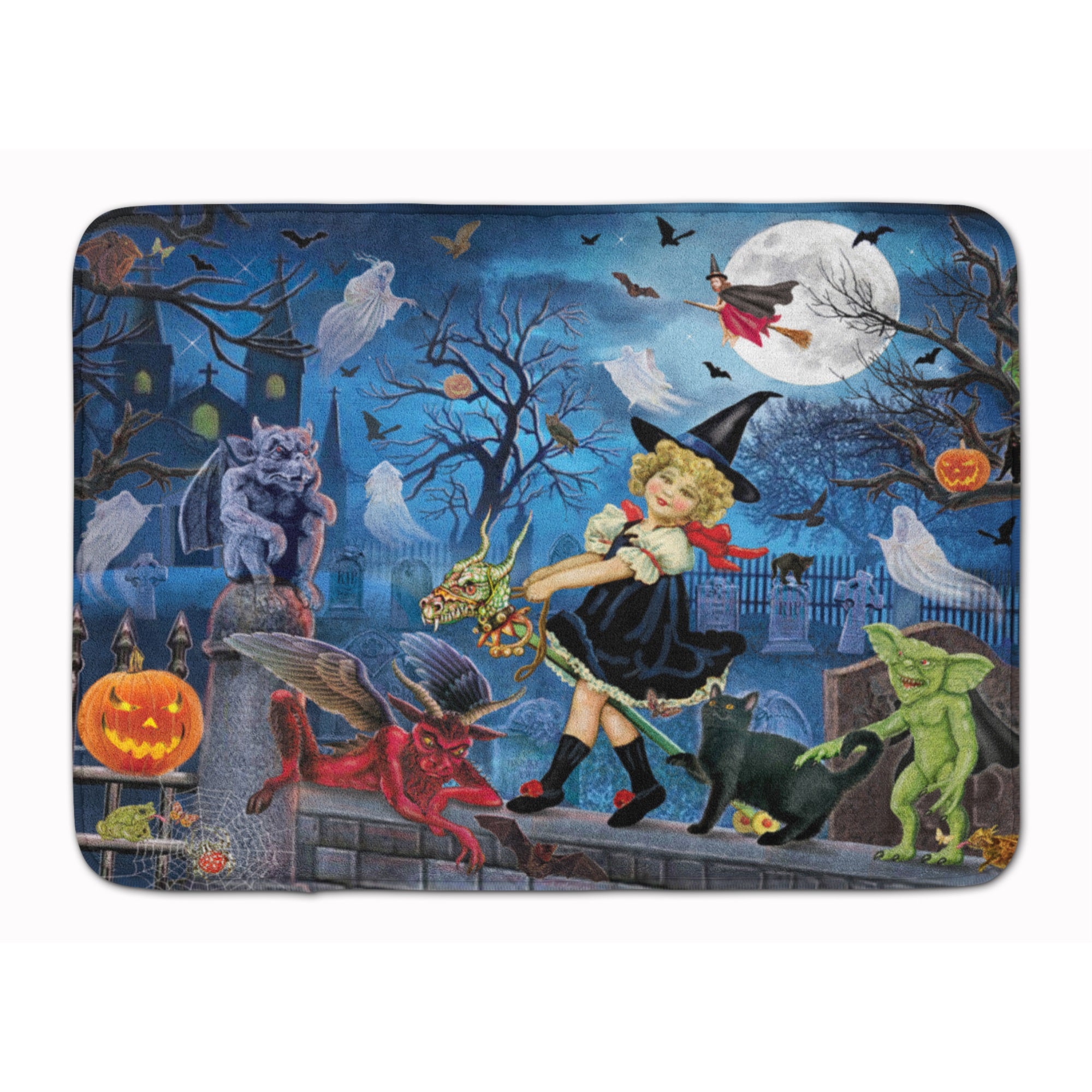 Littlest Witch'S Halloween Party Machine Washable Memory Foam Mat