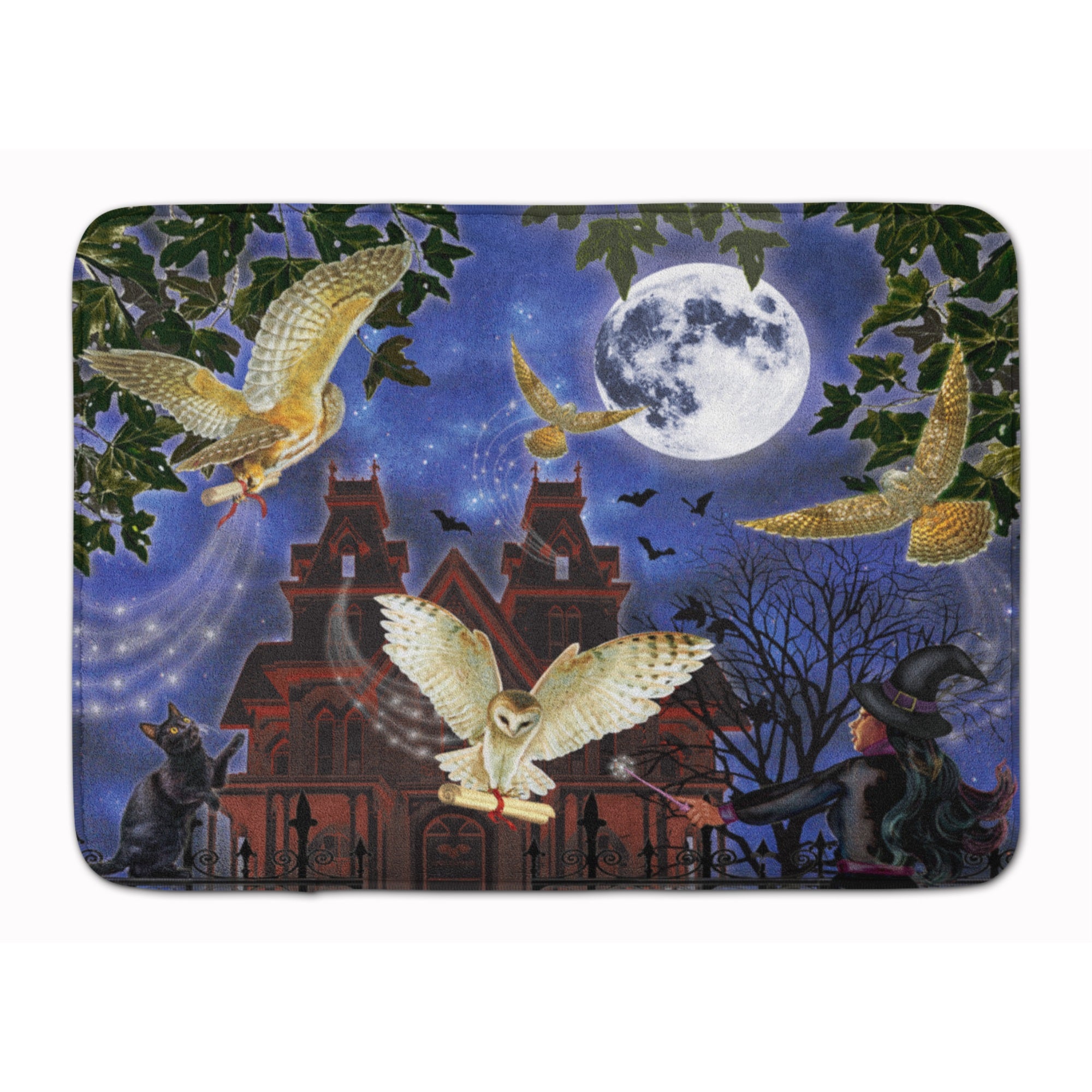Halloween Owl Express Machine Washable Memory Foam Mat
