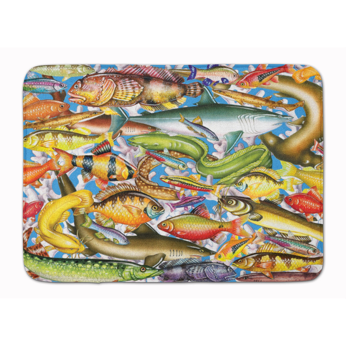 Fish Of The Deep Machine Washable Memory Foam Mat