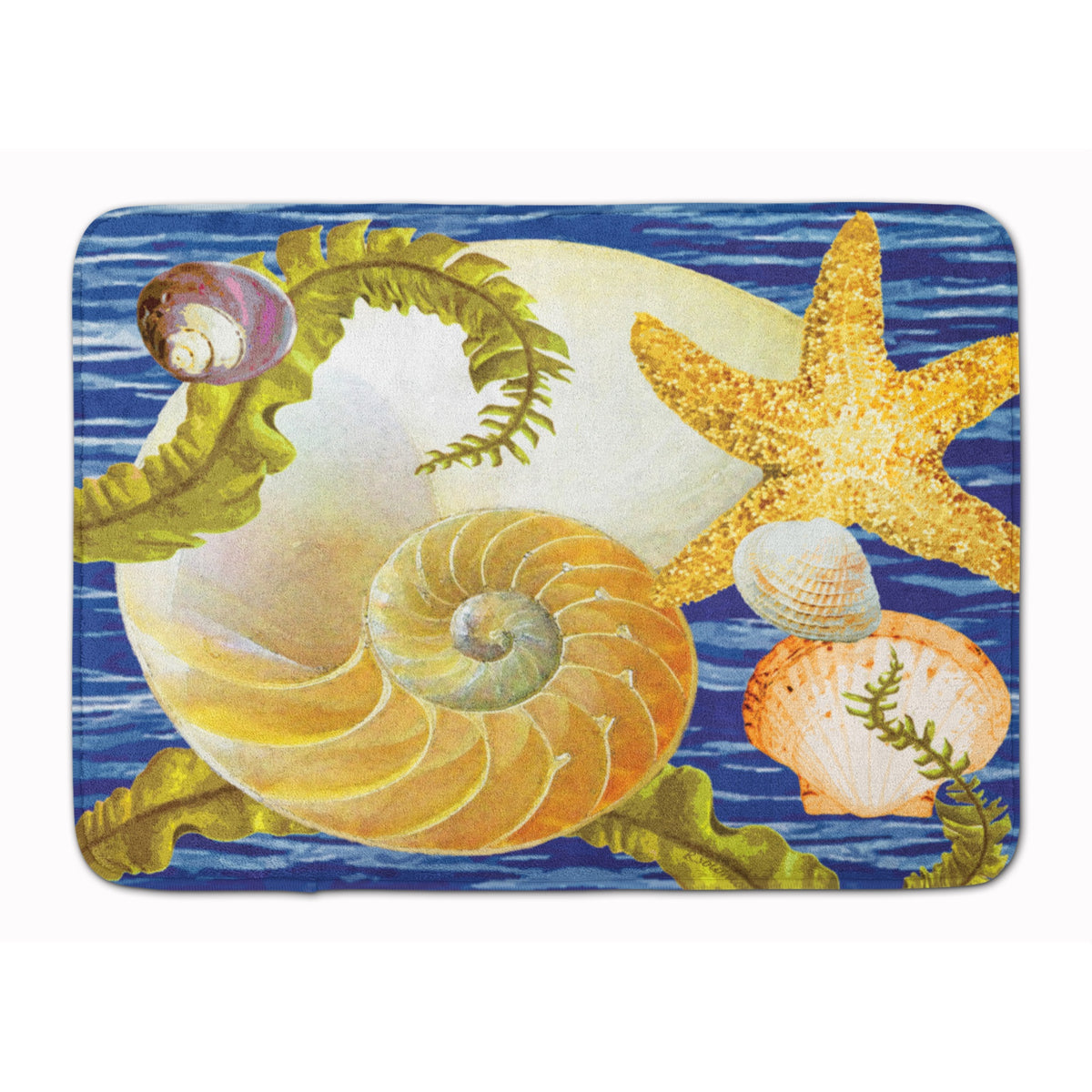 Cut Nautilus And Starfish Machine Washable Memory Foam Mat