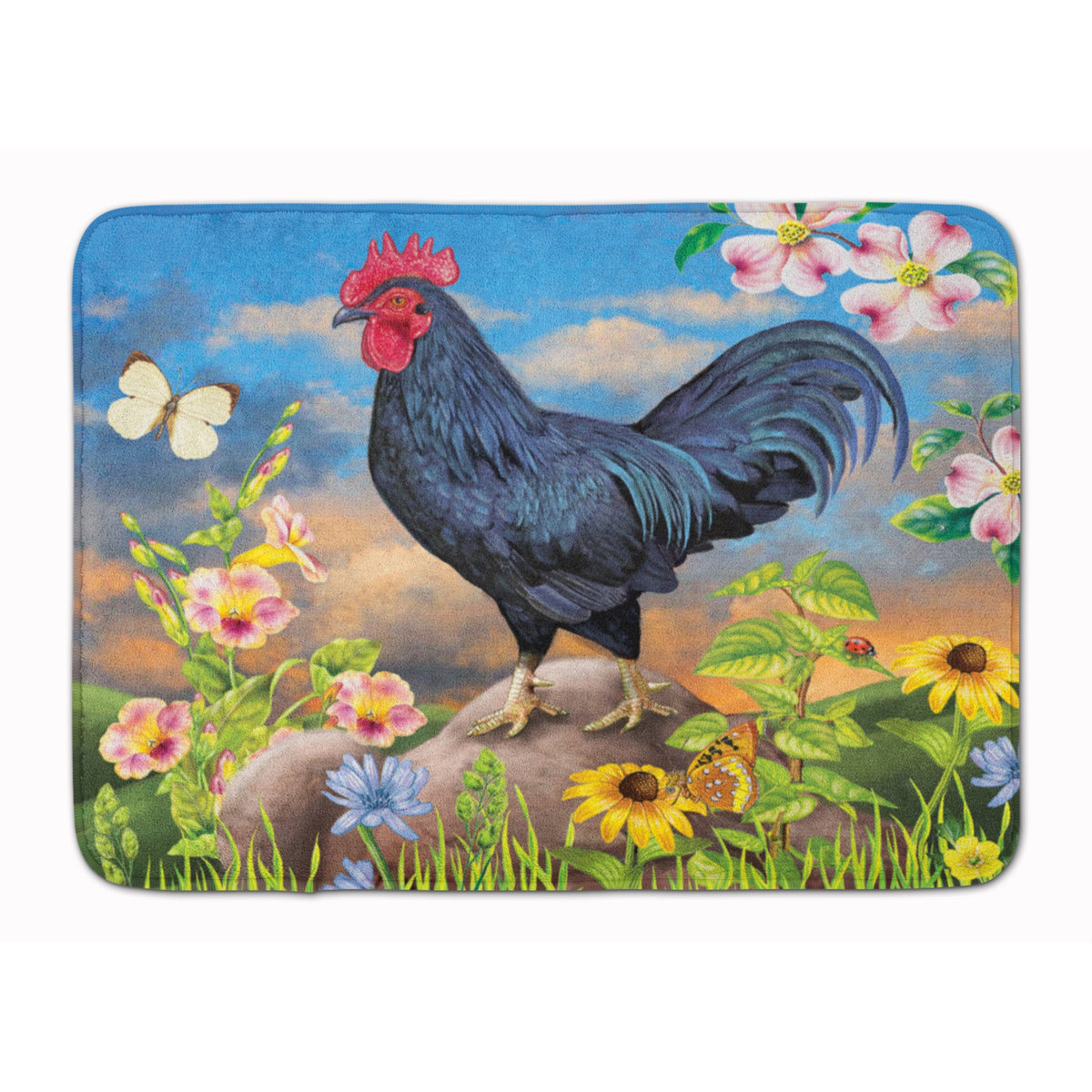 Black Rooster Machine Washable Memory Foam Mat