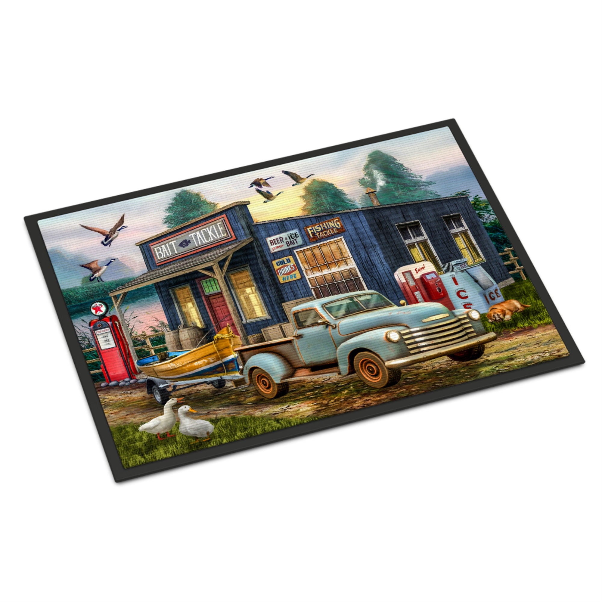 Early Bird Catches The Fish Bait Shop Indoor Or Outdoor Mat 24X36
