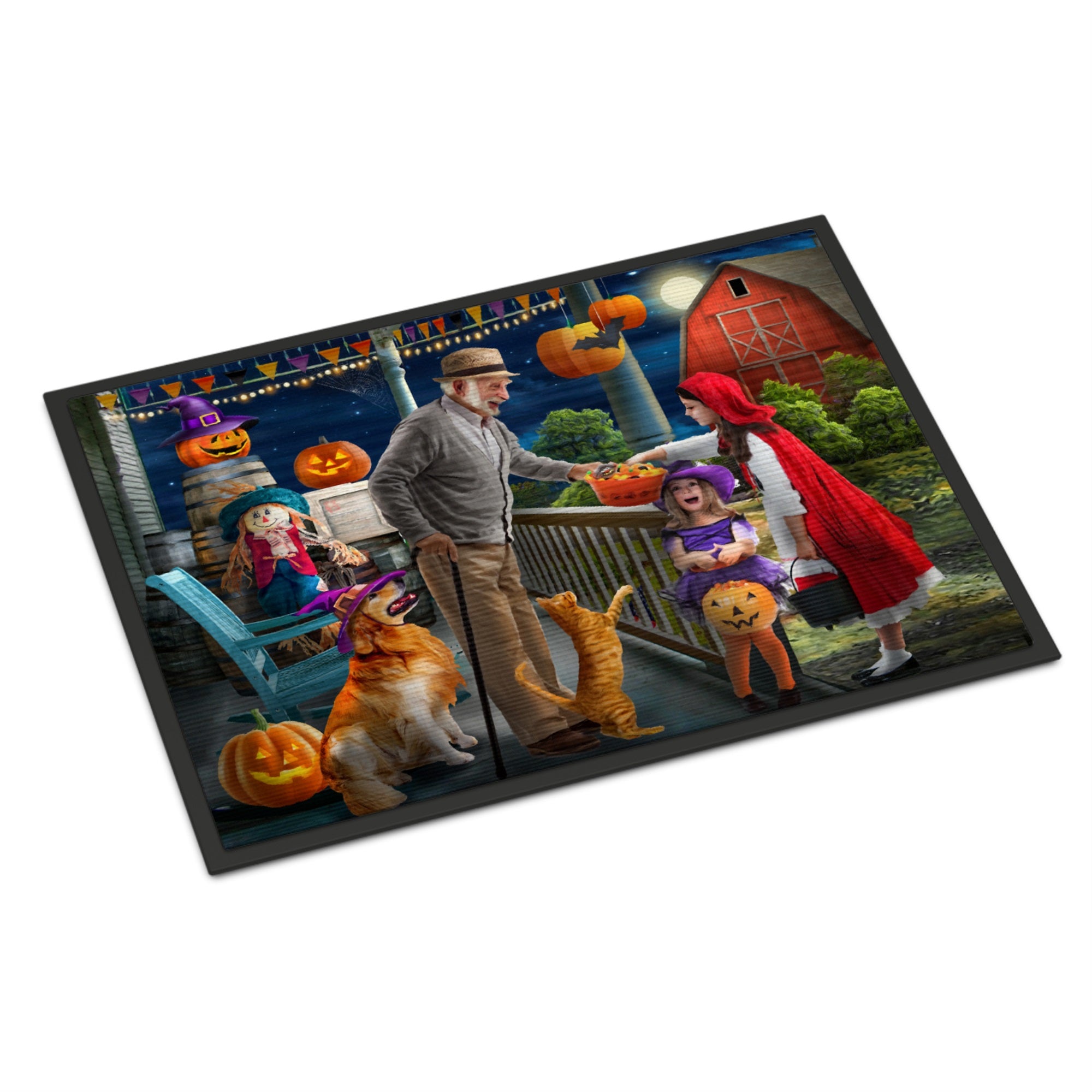 Halloween At Grandpa'S Golden Retriever Indoor Or Outdoor Mat 24X36
