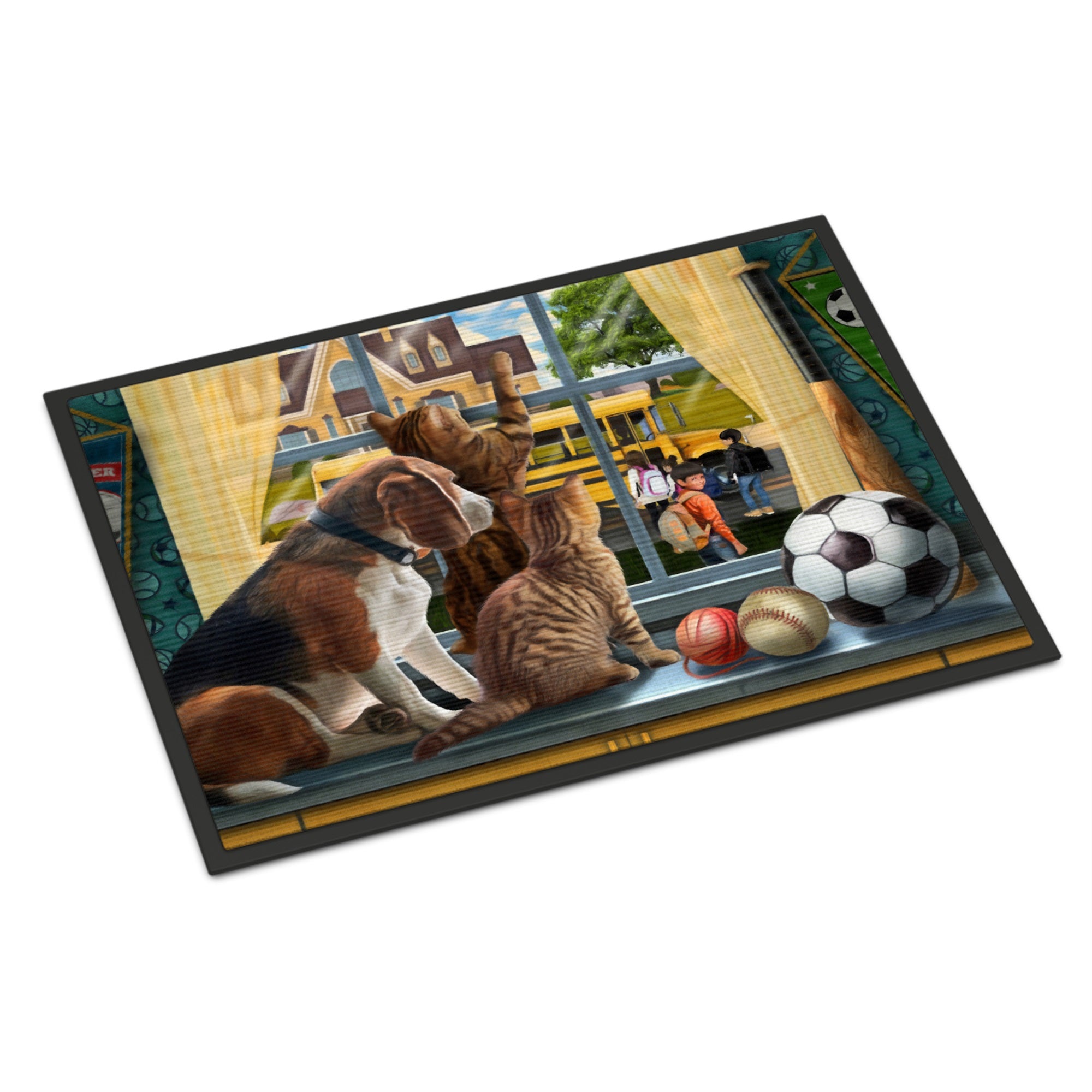 Beagle, Cats Back To School Indoor Or Outdoor Mat 18X27