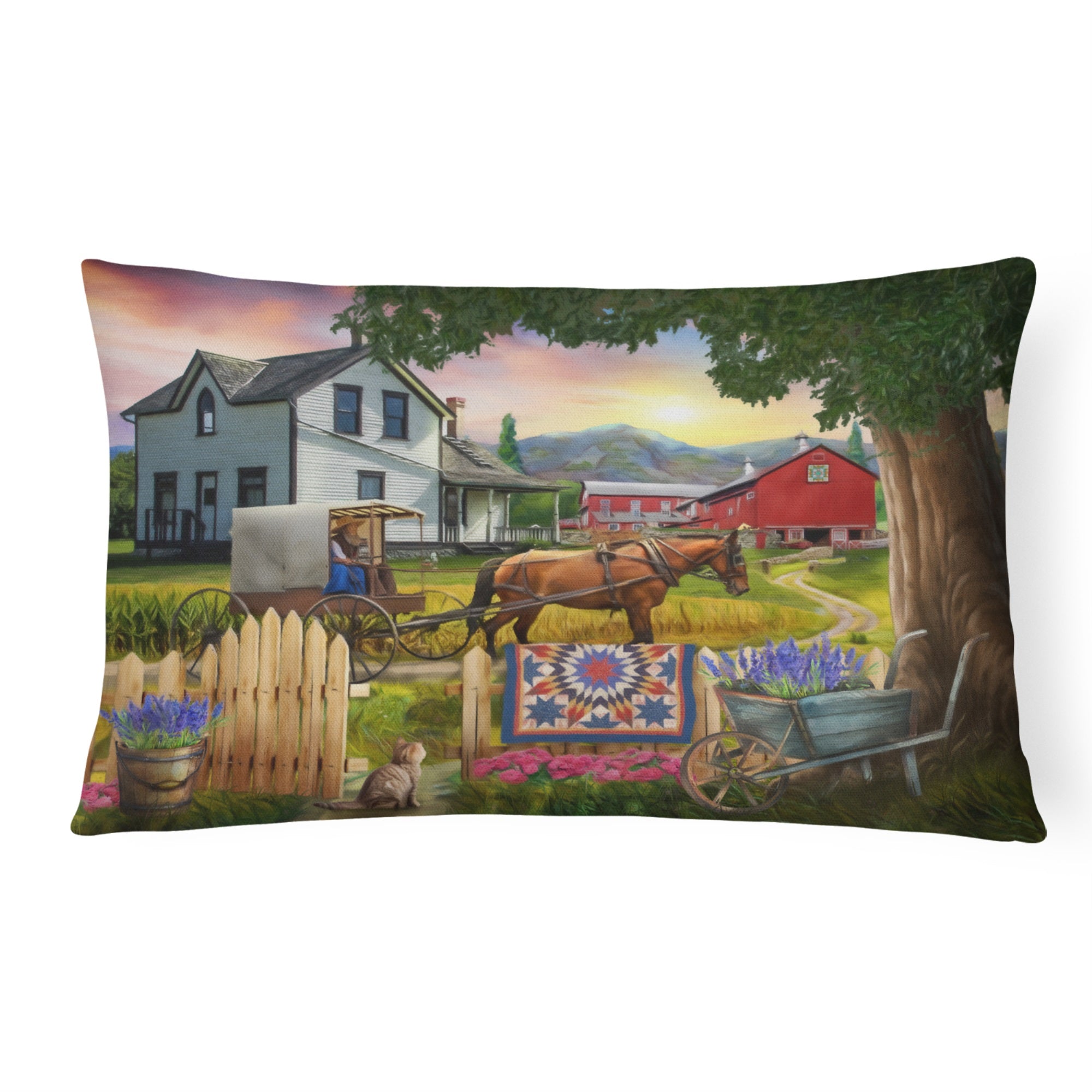 Headed Home For Dinner Farm Canvas Fabric Decorative Pillow