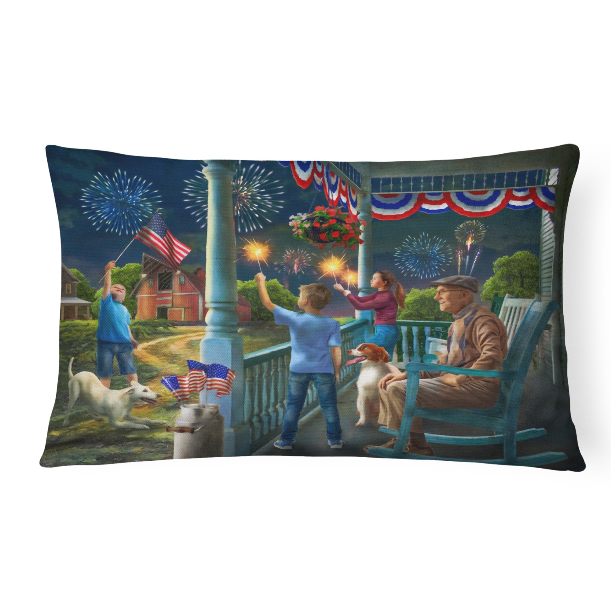 4Th Of July At Grandpa'S Usa Canvas Fabric Decorative Pillow