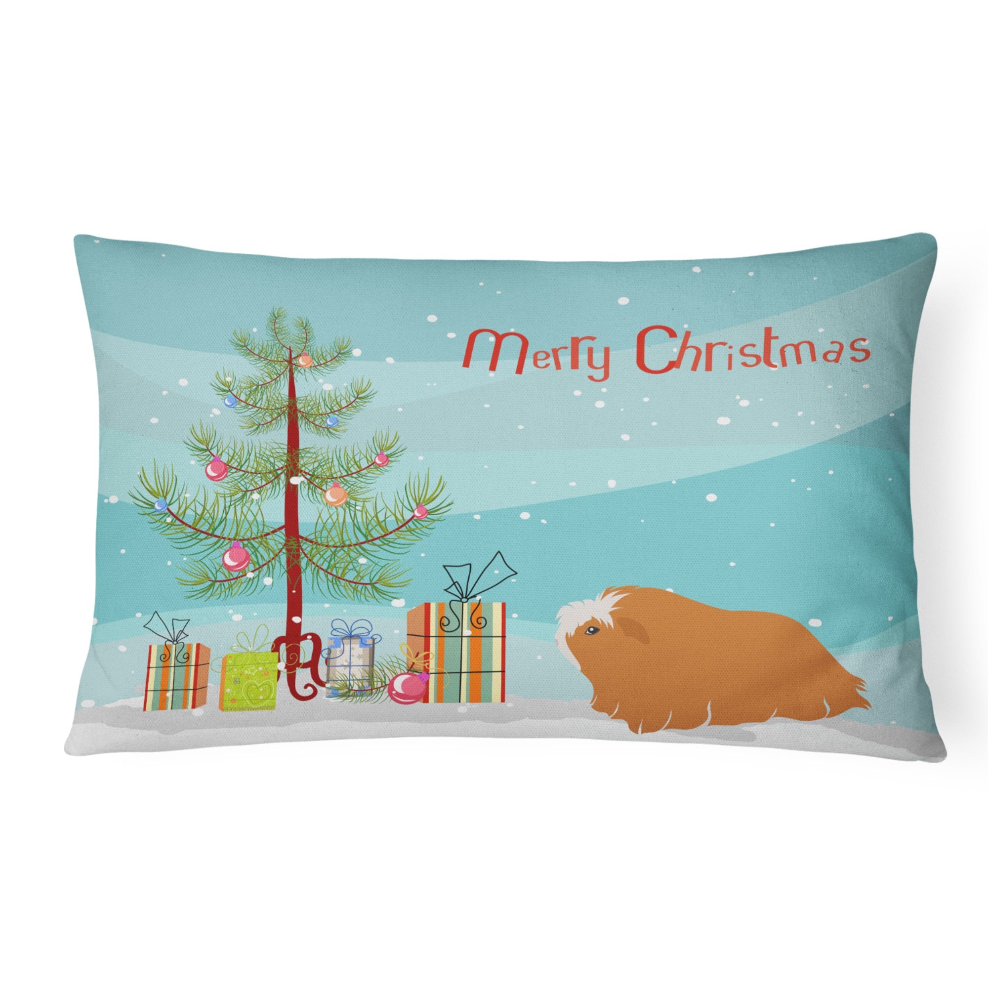Peruvian Guinea Pig Merry Christmas Canvas Fabric Decorative Pillow