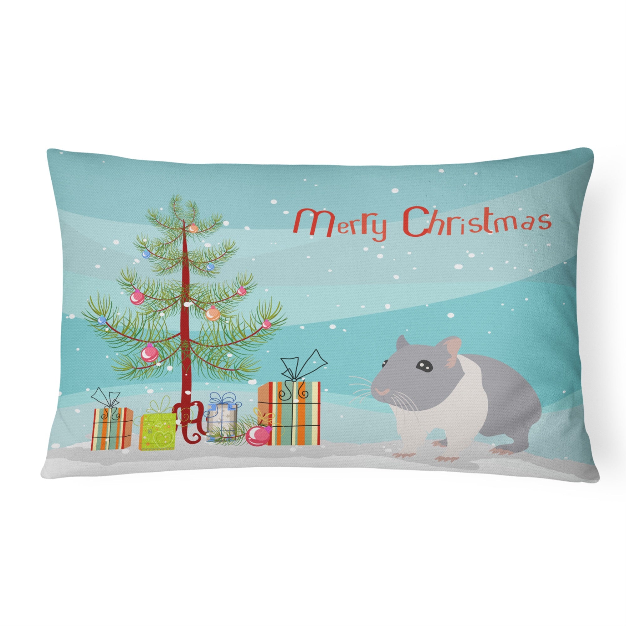 South African Hamster Merry Christmas Canvas Fabric Decorative Pillow