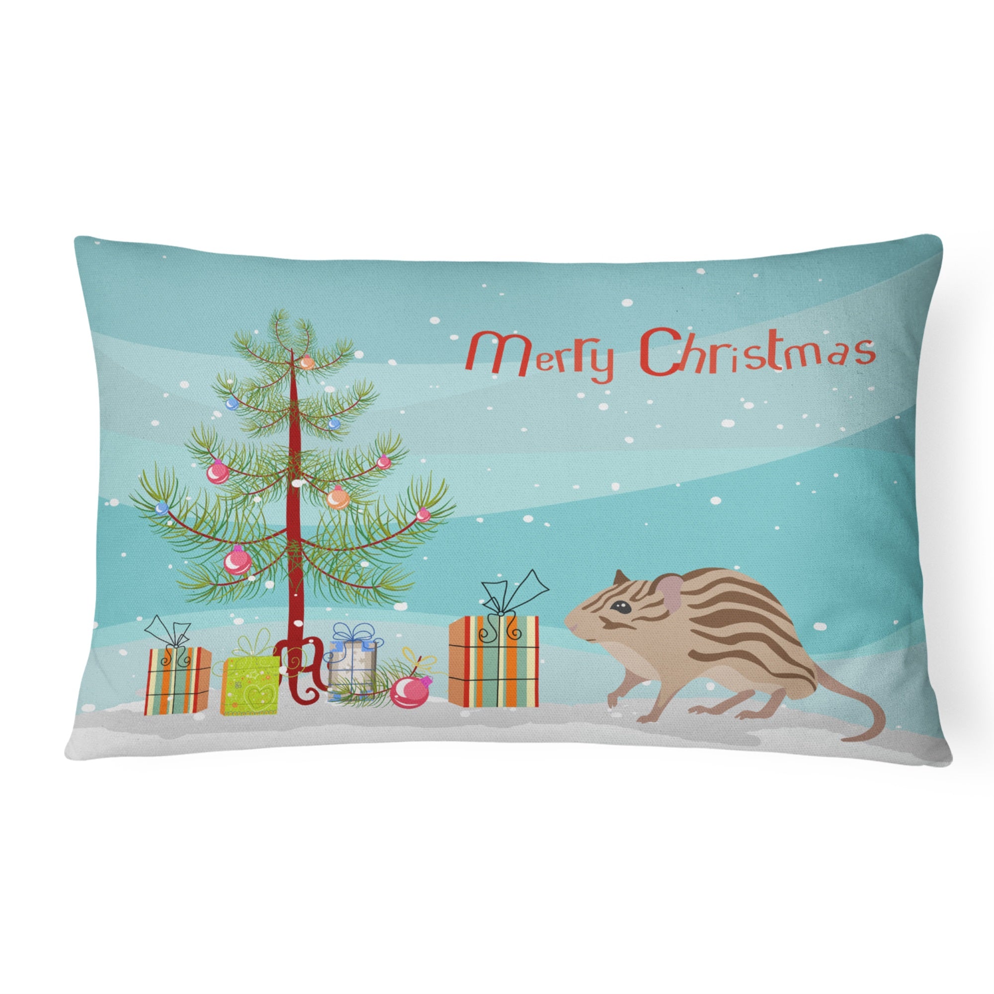 Zebra Mouse Merry Christmas Canvas Fabric Decorative Pillow