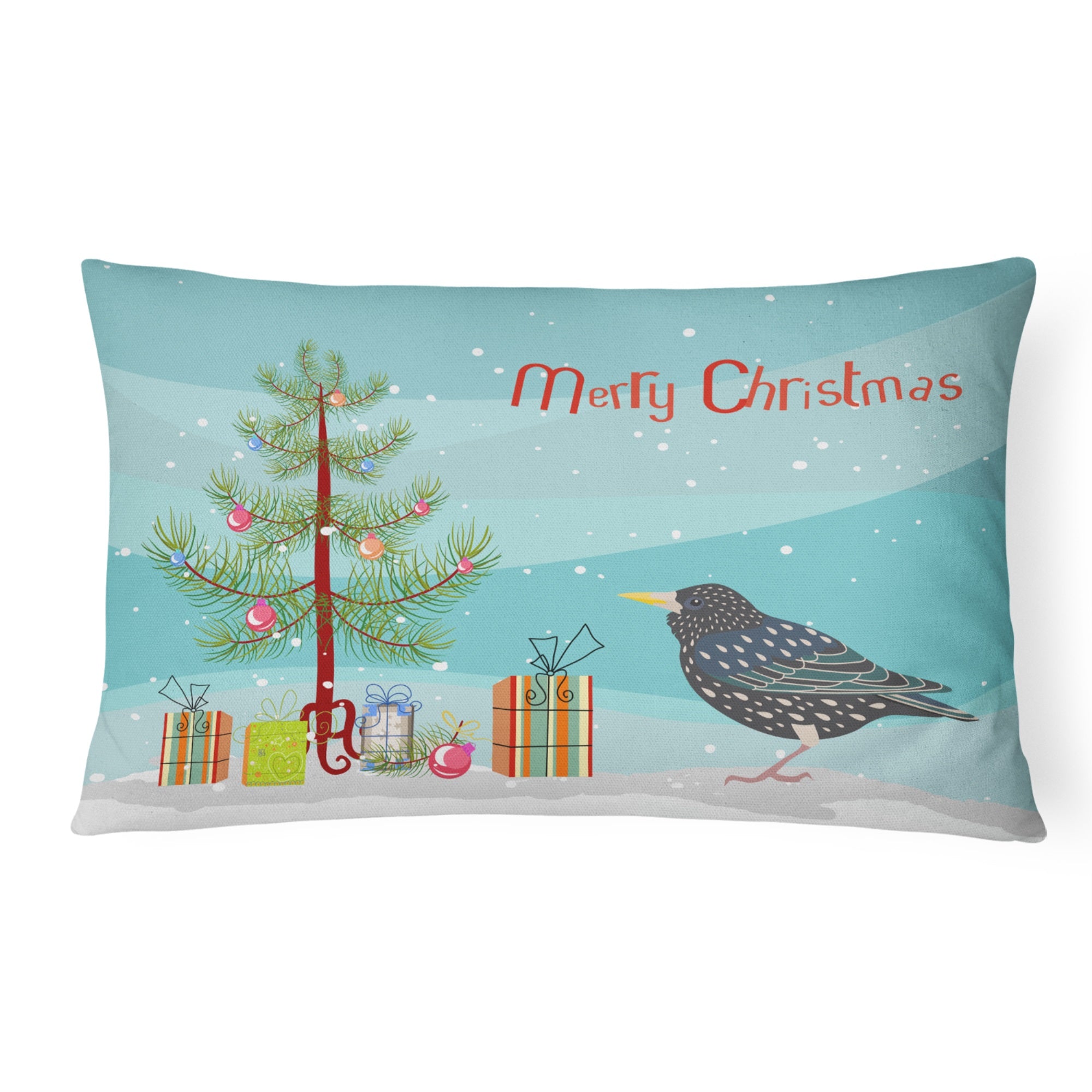 Starling Merry Christmas Canvas Fabric Decorative Pillow
