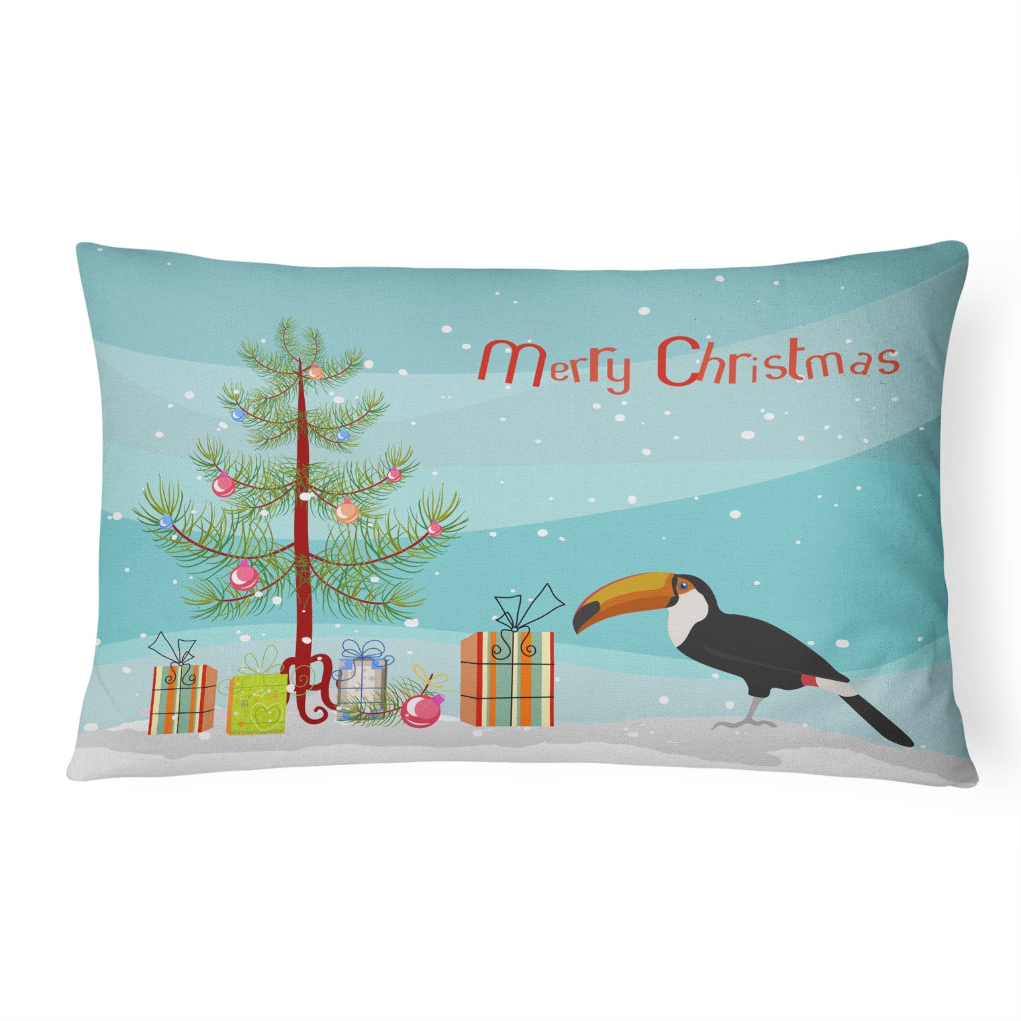 Toucan Merry Christmas Canvas Fabric Decorative Pillow