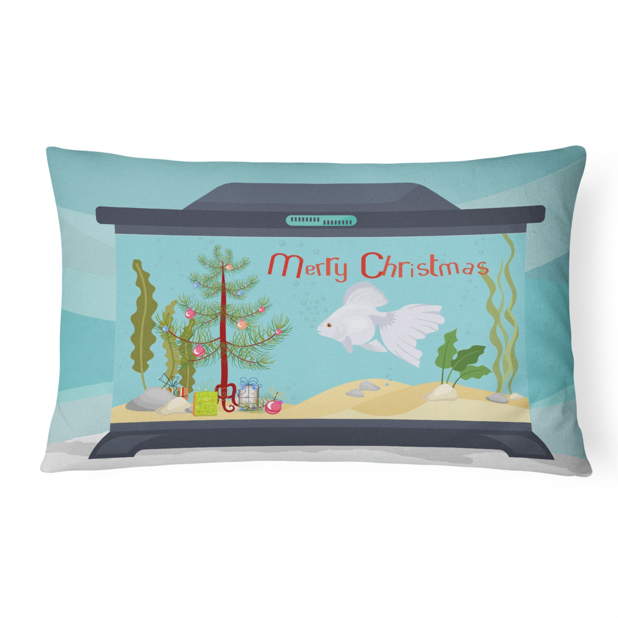 Ryukin Goldfish Merry Christmas Canvas Fabric Decorative Pillow