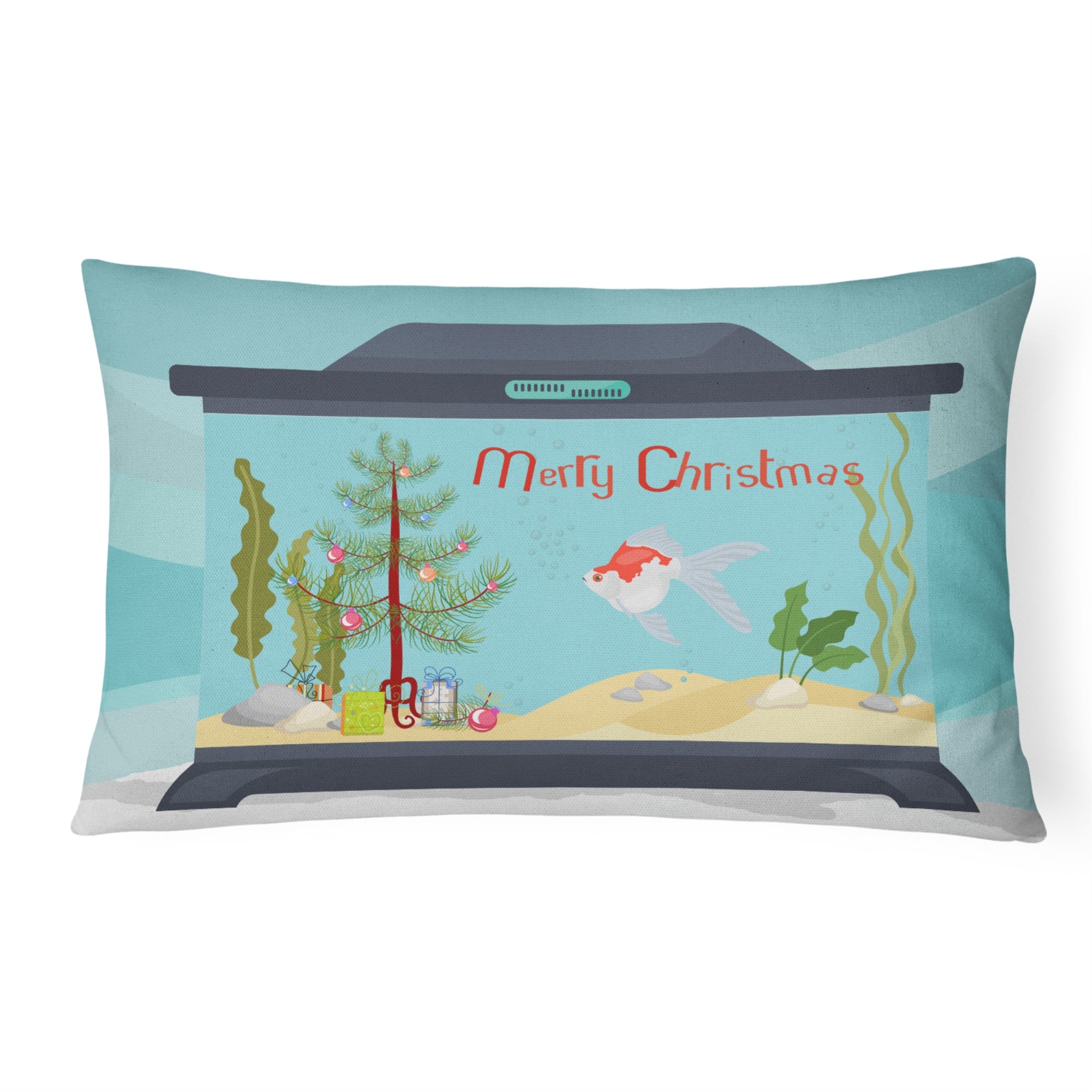 Tamasaba Goldfish Merry Christmas Canvas Fabric Decorative Pillow