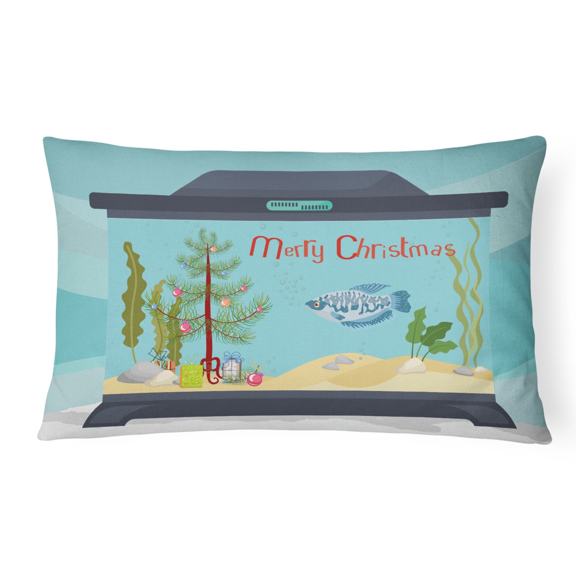 Opaline Gourami Merry Christmas Canvas Fabric Decorative Pillow