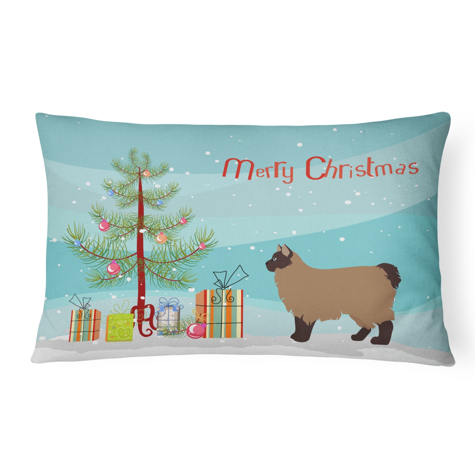 Owyhee Bob #2 Cat Merry Christmas Canvas Fabric Decorative Pillow