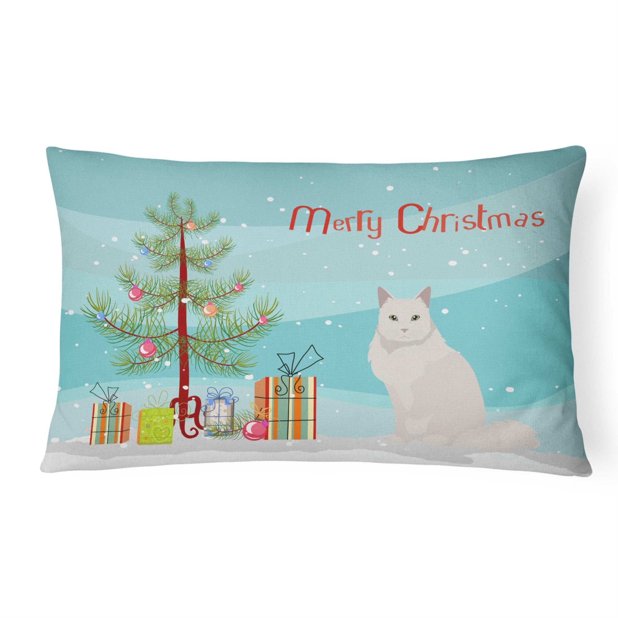 Chantilly Tiffany Cat Merry Christmas Canvas Fabric Decorative Pillow