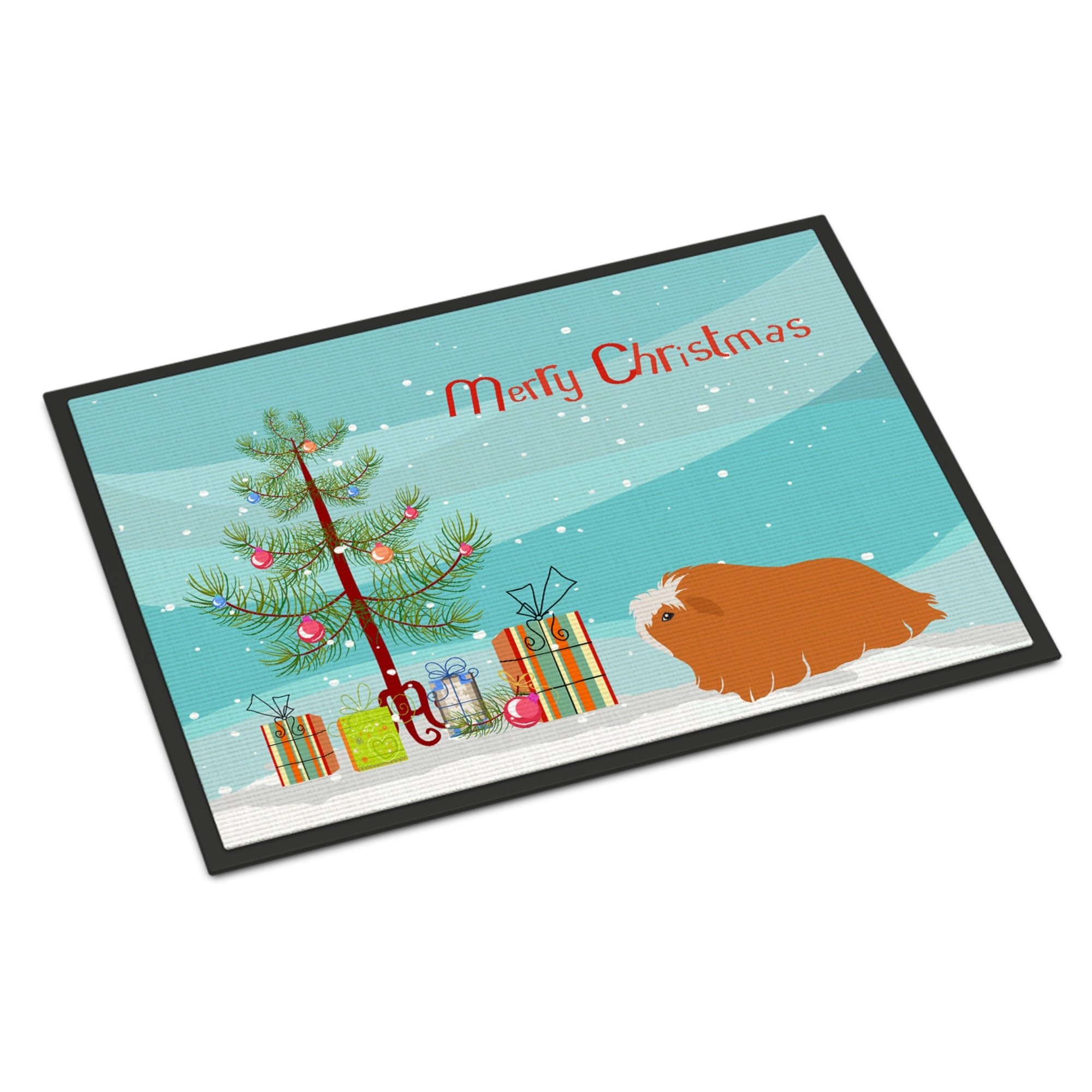 Peruvian Guinea Pig Merry Christmas Indoor Or Outdoor Mat 18X27