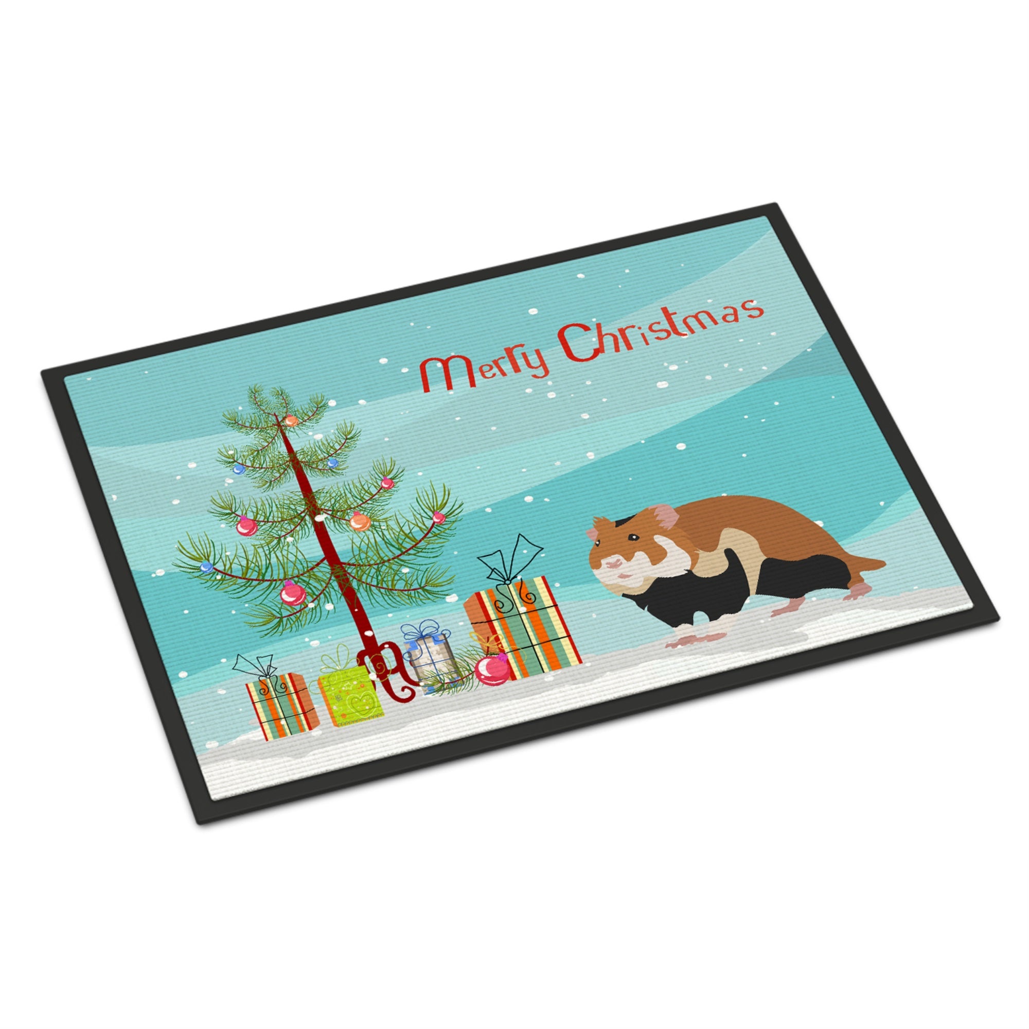 European Hamster Merry Christmas Indoor Or Outdoor Mat 18X27