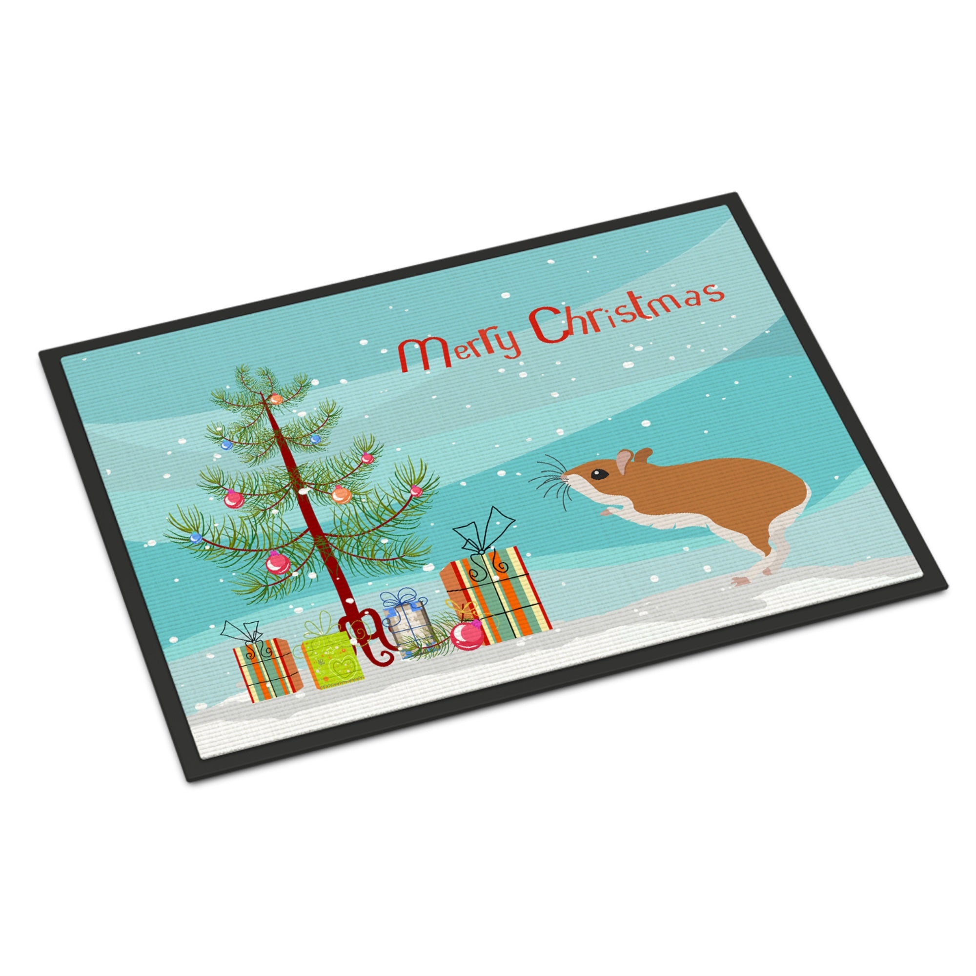 White Legged Hamster Merry Christmas Indoor Or Outdoor Mat 18X27