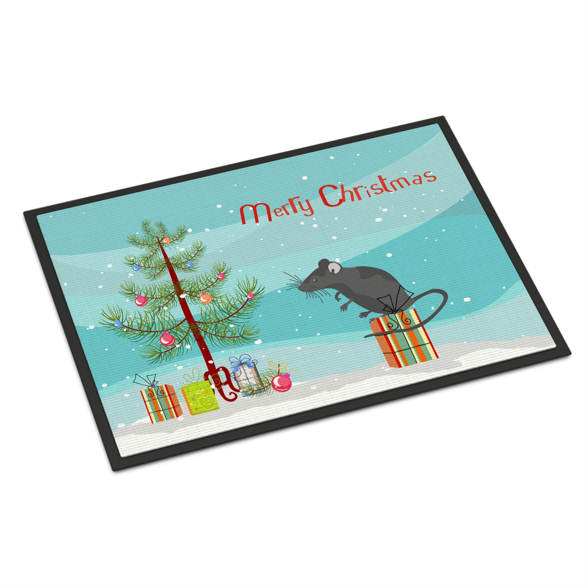 Satin Mouse Merry Christmas Indoor Or Outdoor Mat 18X27