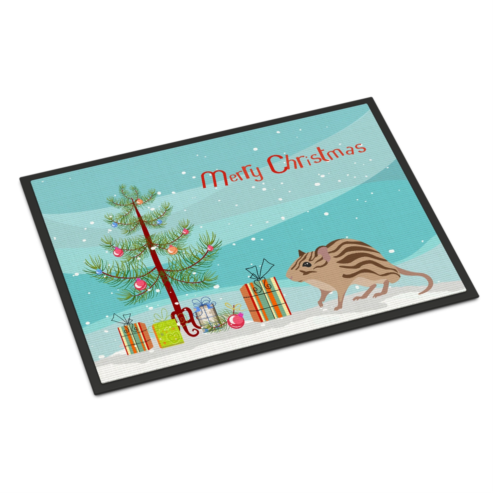 Zebra Mouse Merry Christmas Indoor Or Outdoor Mat 18X27
