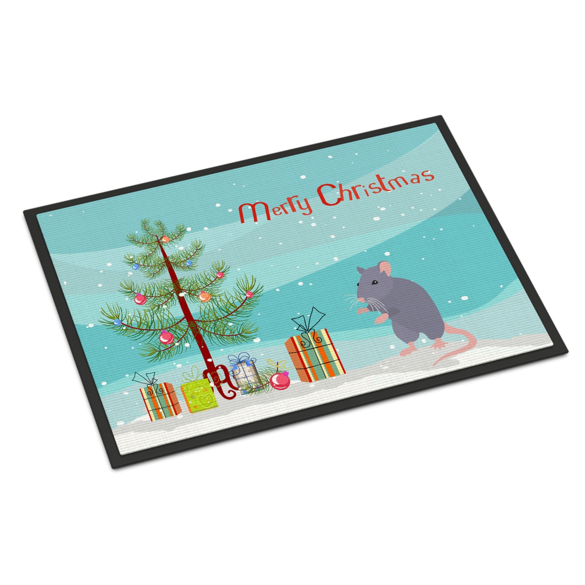 Blue Rat Merry Christmas Indoor Or Outdoor Mat 18X27