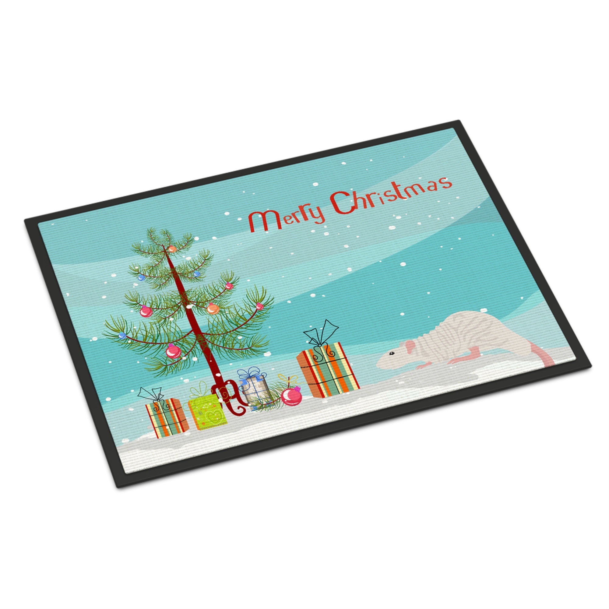 Dumbo Sphynx Rat Merry Christmas Indoor Or Outdoor Mat 18X27