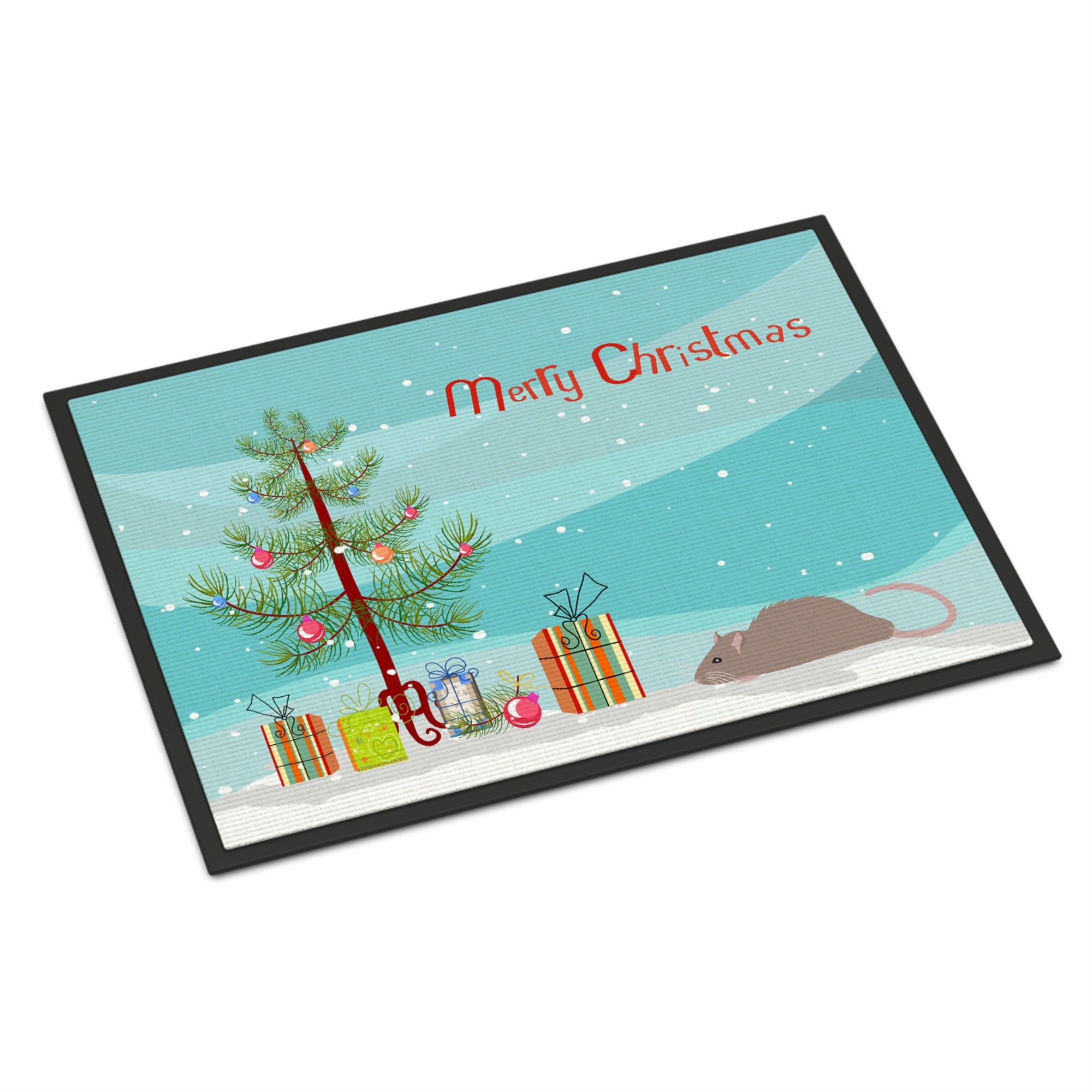 Satin Rat Merry Christmas Indoor Or Outdoor Mat 18X27