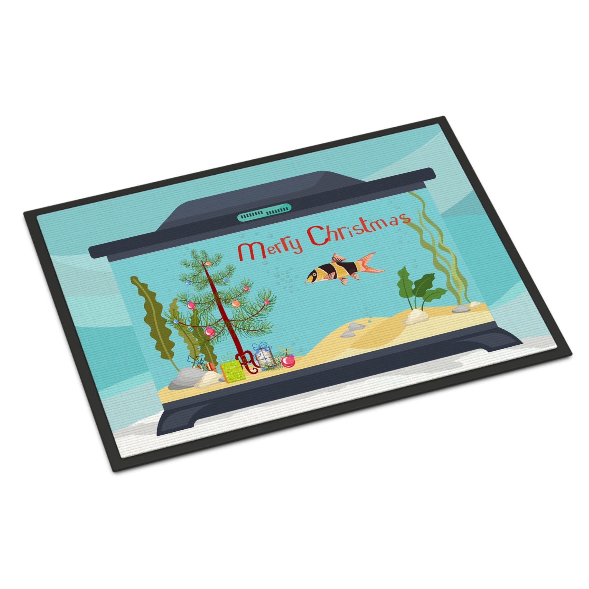 Clown Loach Fish Merry Christmas Indoor Or Outdoor Mat 18X27