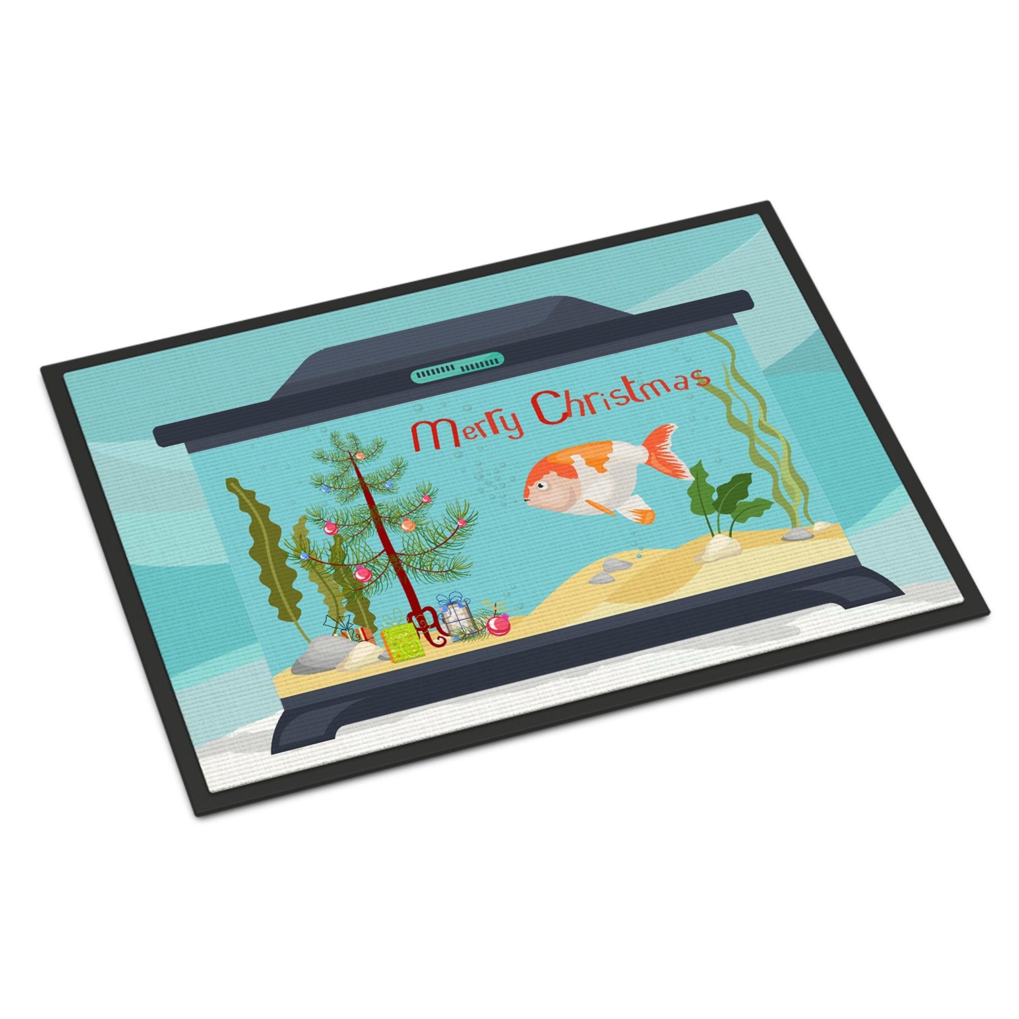 Lionhead Goldfish Merry Christmas Indoor Or Outdoor Mat 18X27