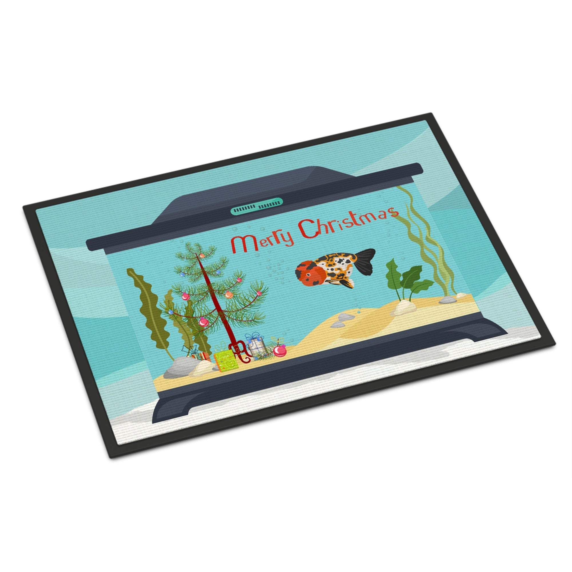Ranchu Goldfish Merry Christmas Indoor Or Outdoor Mat 18X27