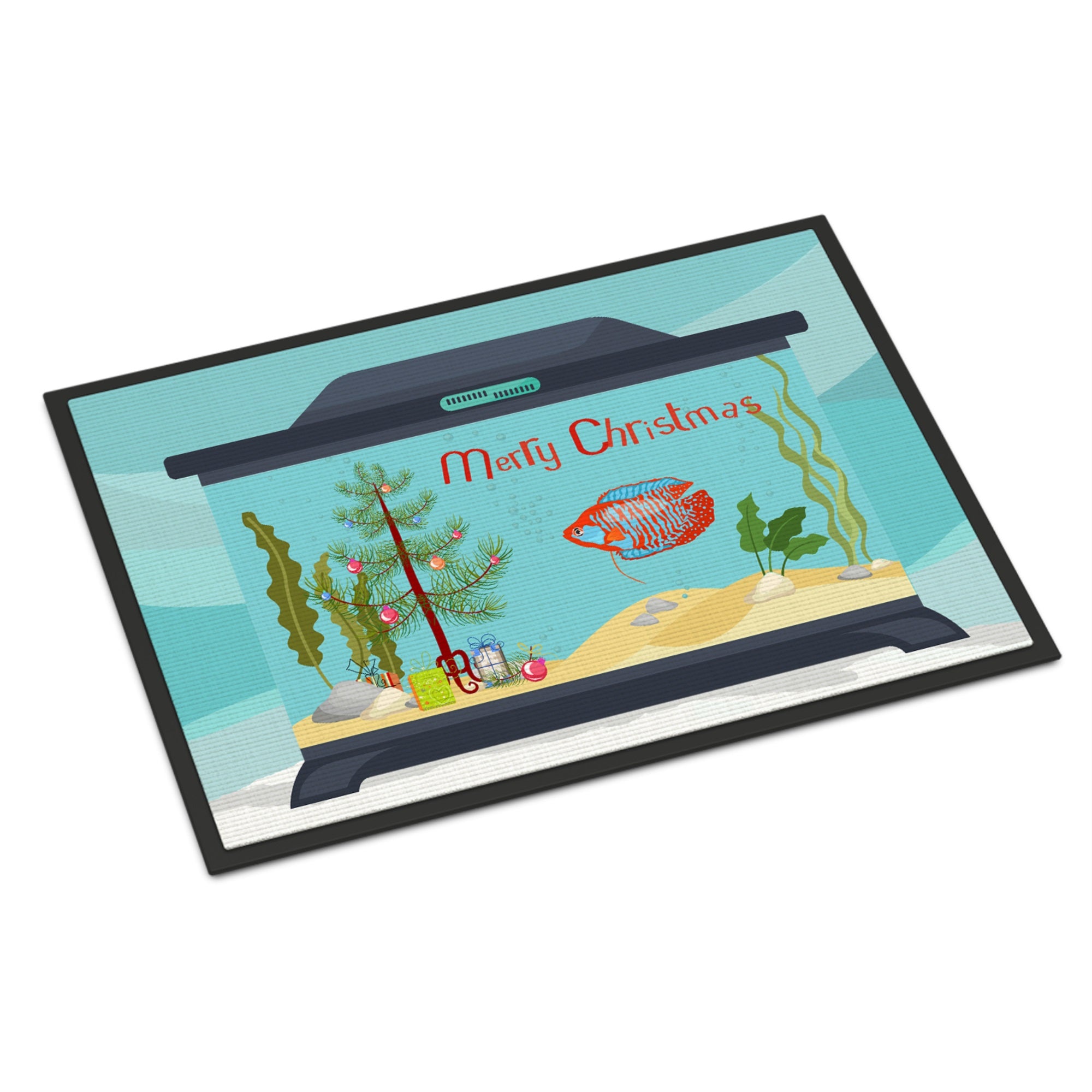 Dwarf Gourami Merry Christmas Indoor Or Outdoor Mat 18X27