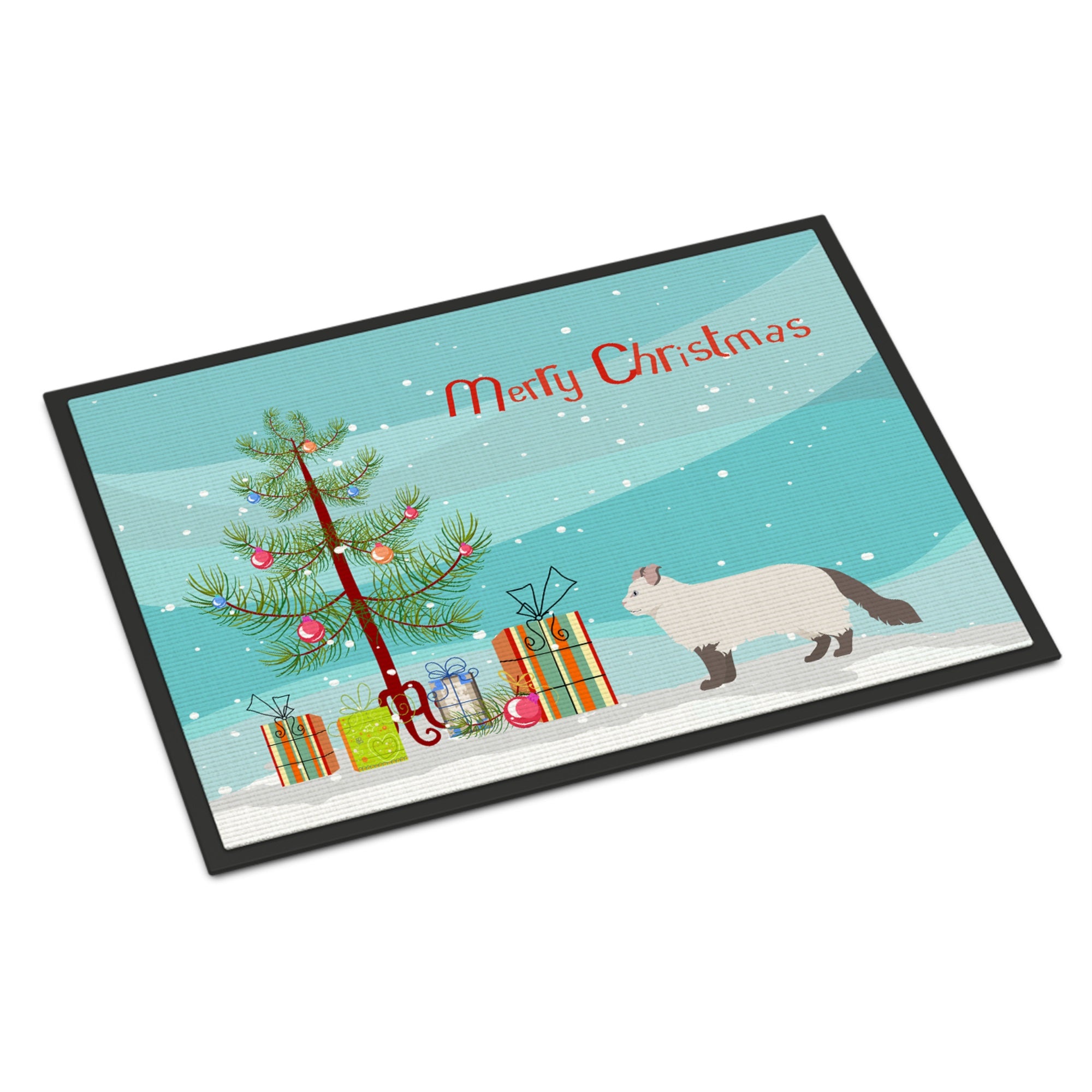 American Curl #2 Cat Merry Christmas Indoor Or Outdoor Mat 18X27