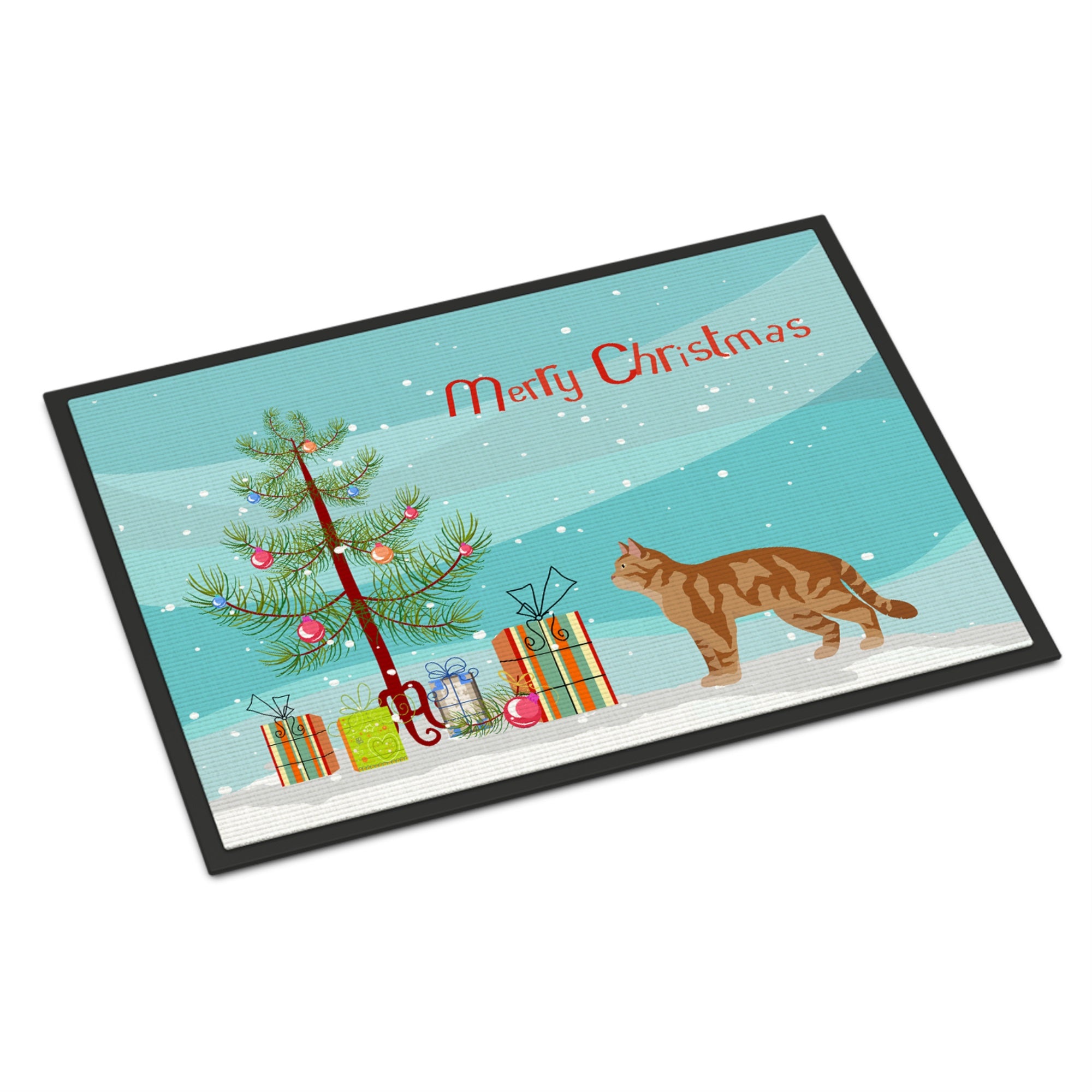 American Wirehair #2 Cat Merry Christmas Indoor Or Outdoor Mat 18X27