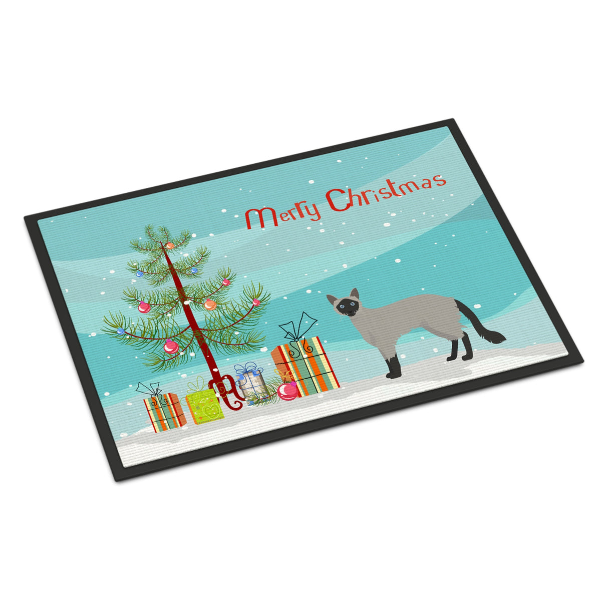 Balinese #1 Cat Merry Christmas Indoor Or Outdoor Mat 18X27