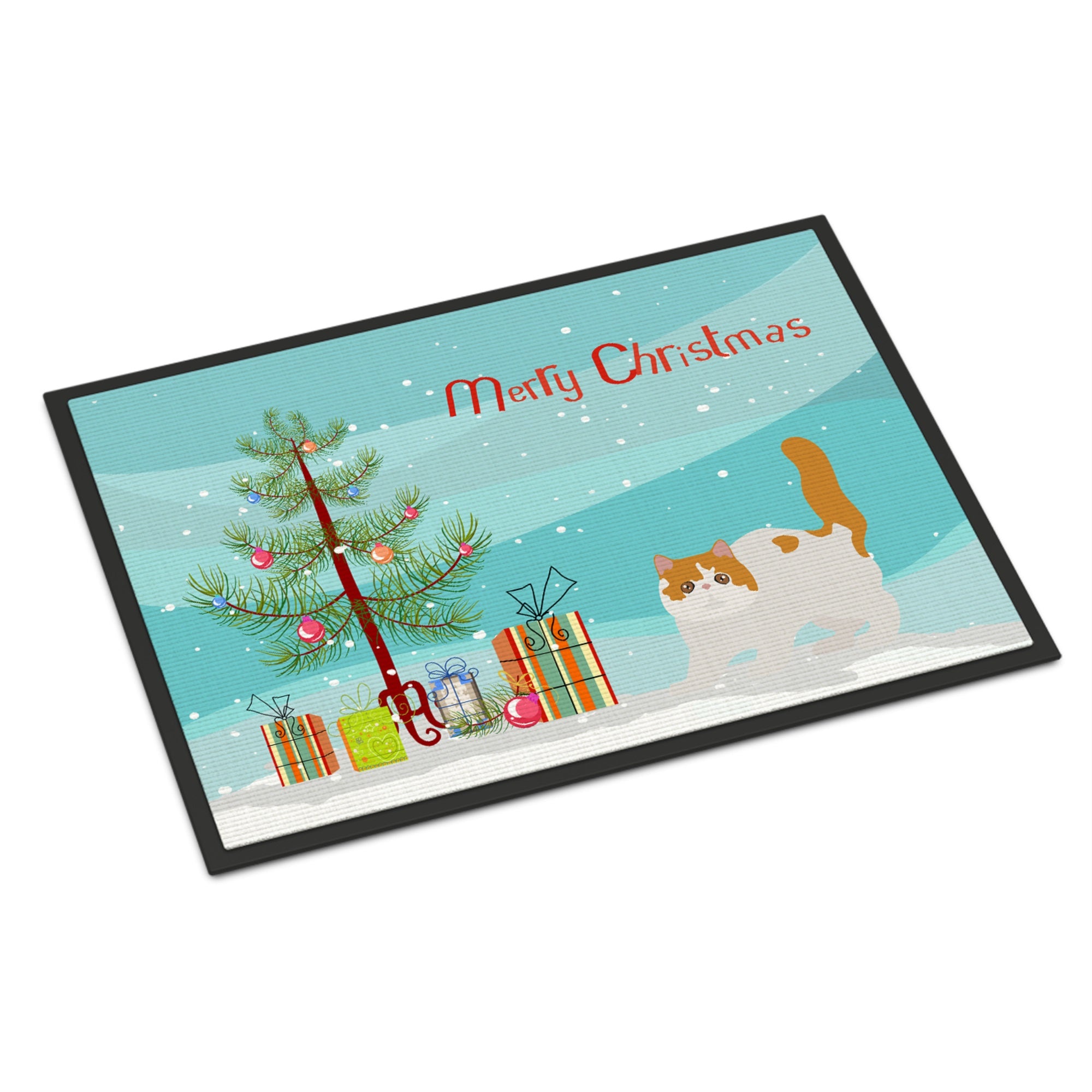 Exotic Shorthair #4 Cat Merry Christmas Indoor Or Outdoor Mat 18X27