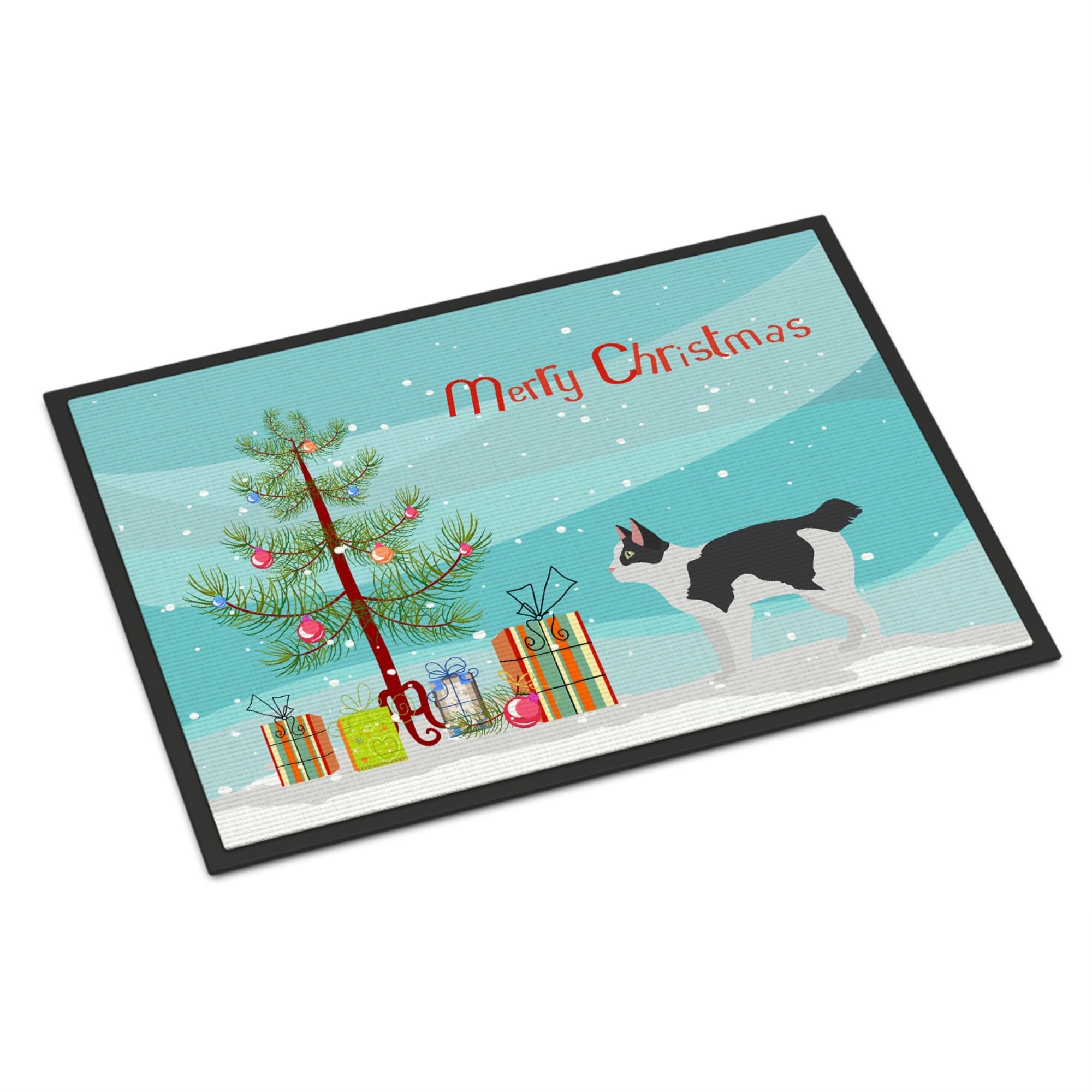 Japanese Bobtail Cat Merry Christmas Indoor Or Outdoor Mat 18X27