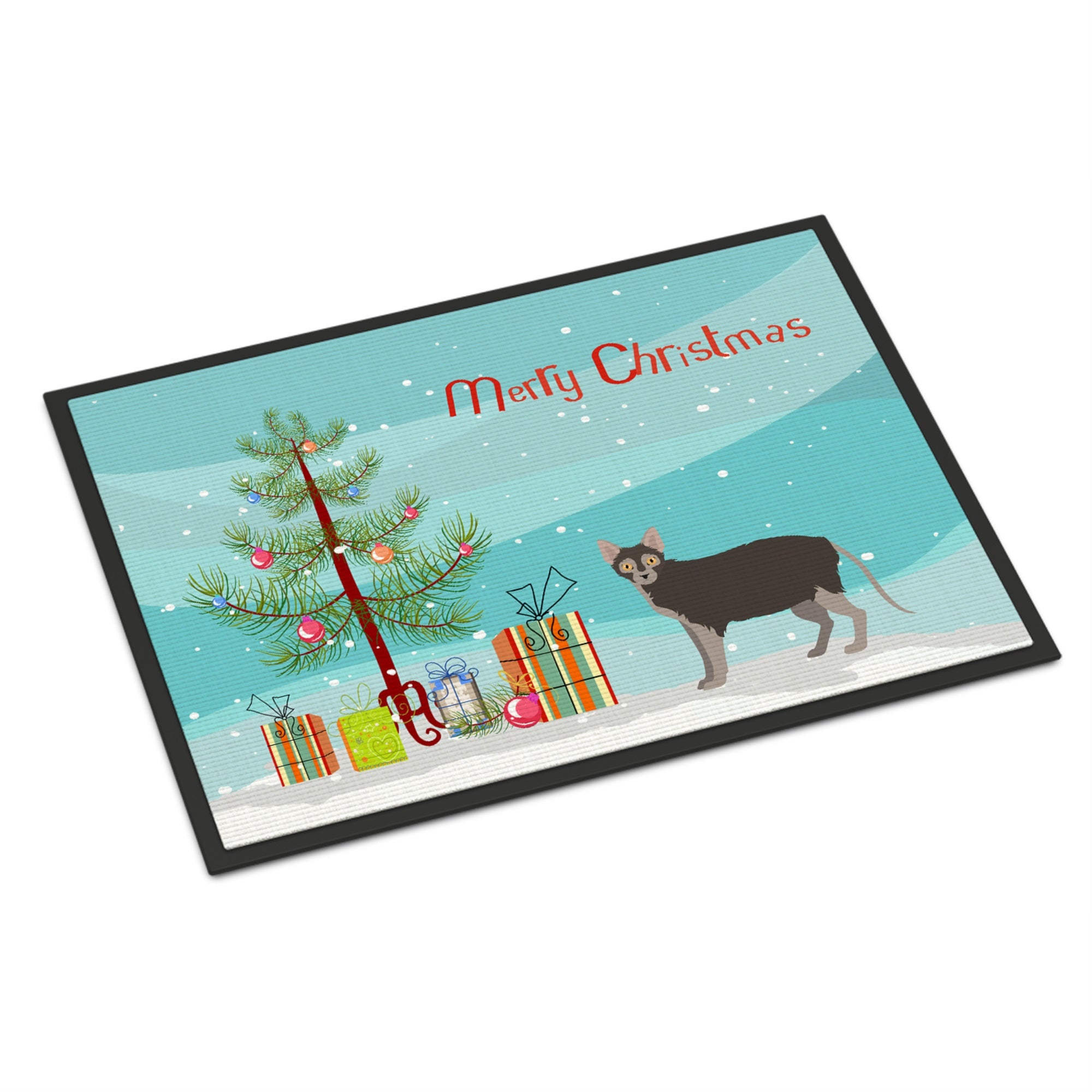 Lykoi #1 Cat Merry Christmas Indoor Or Outdoor Mat 18X27