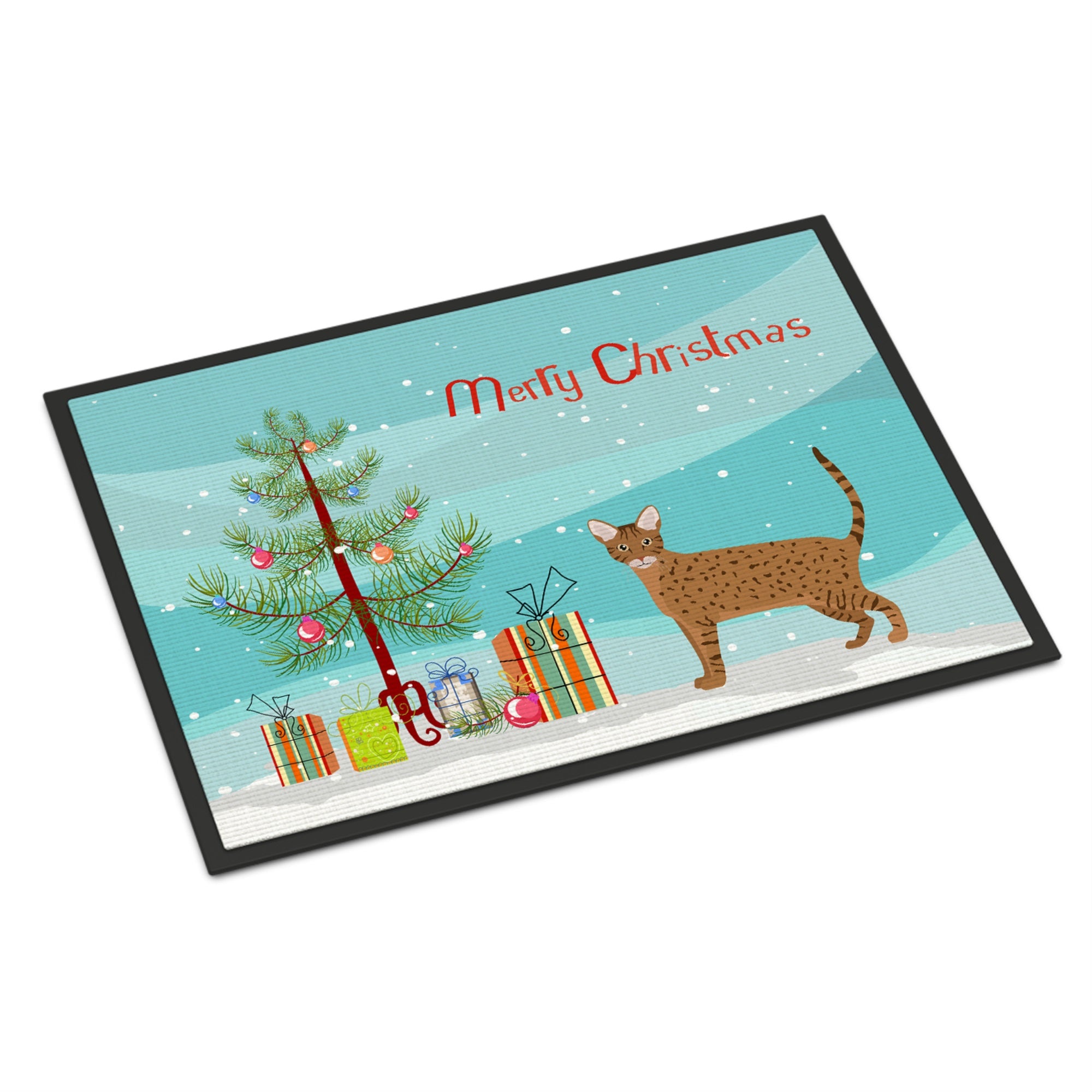 Ocicat Cat Merry Christmas Indoor Or Outdoor Mat 18X27