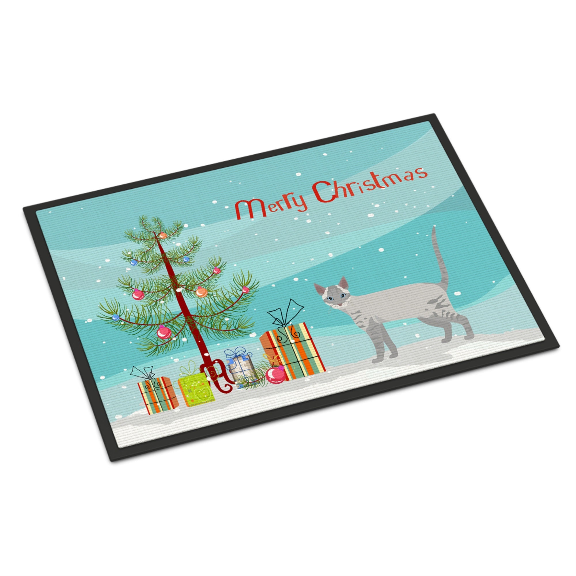 Ojos Azules Cat Merry Christmas Indoor Or Outdoor Mat 18X27