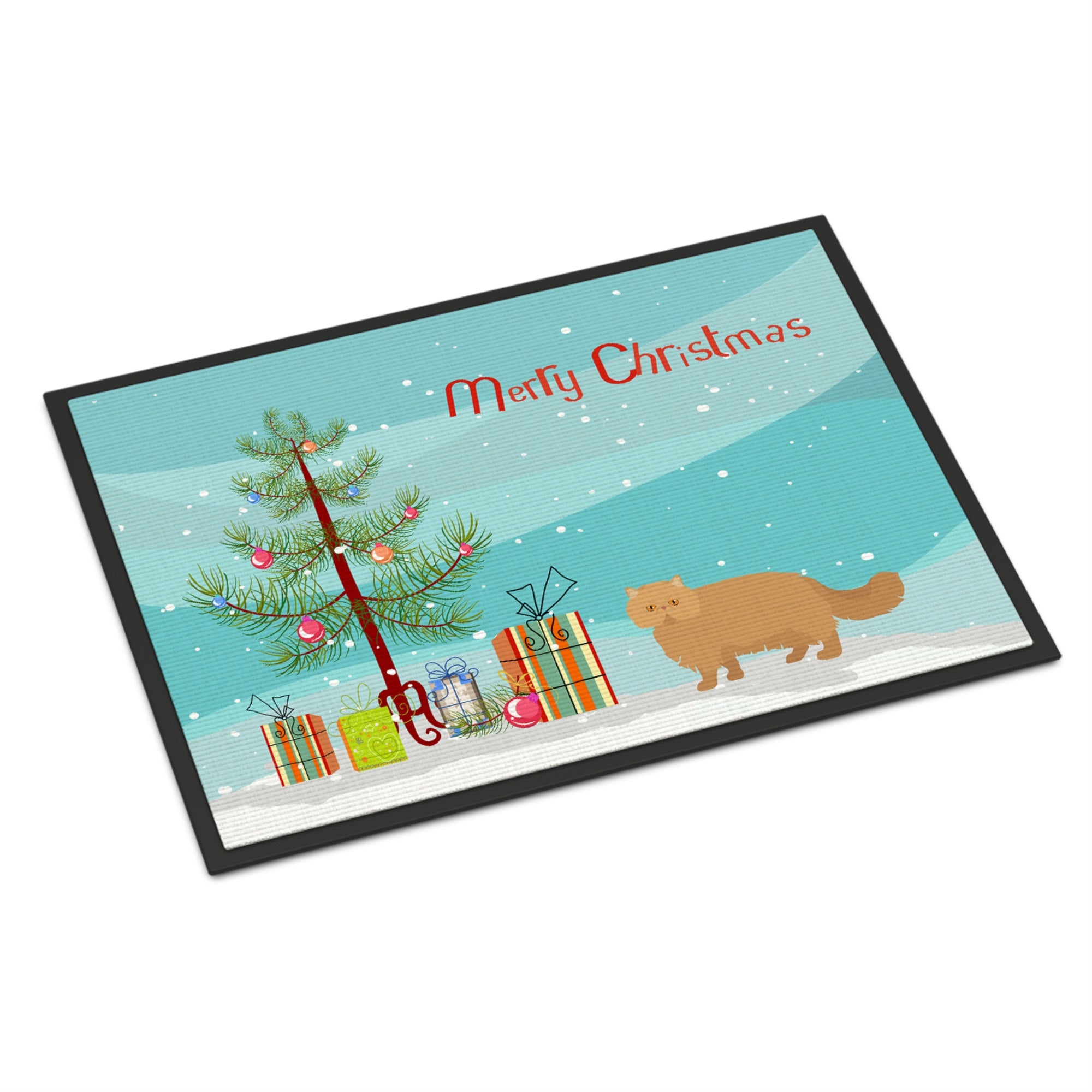 Persian Modern Cat Merry Christmas Indoor Or Outdoor Mat 18X27