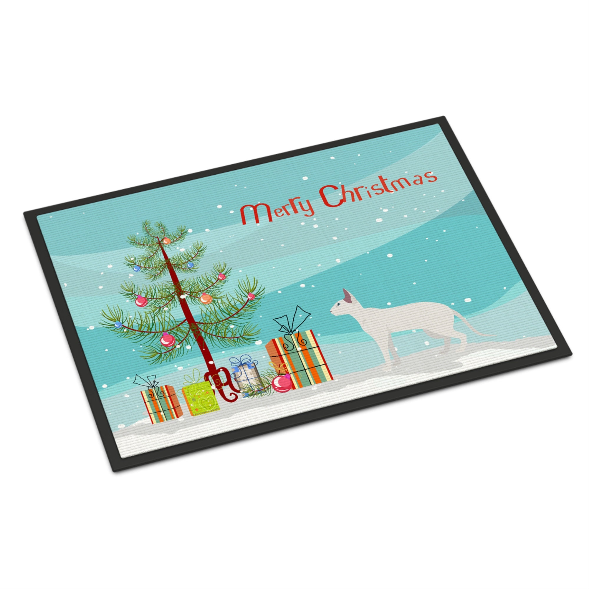Peterbald #2 Cat Merry Christmas Indoor Or Outdoor Mat 18X27