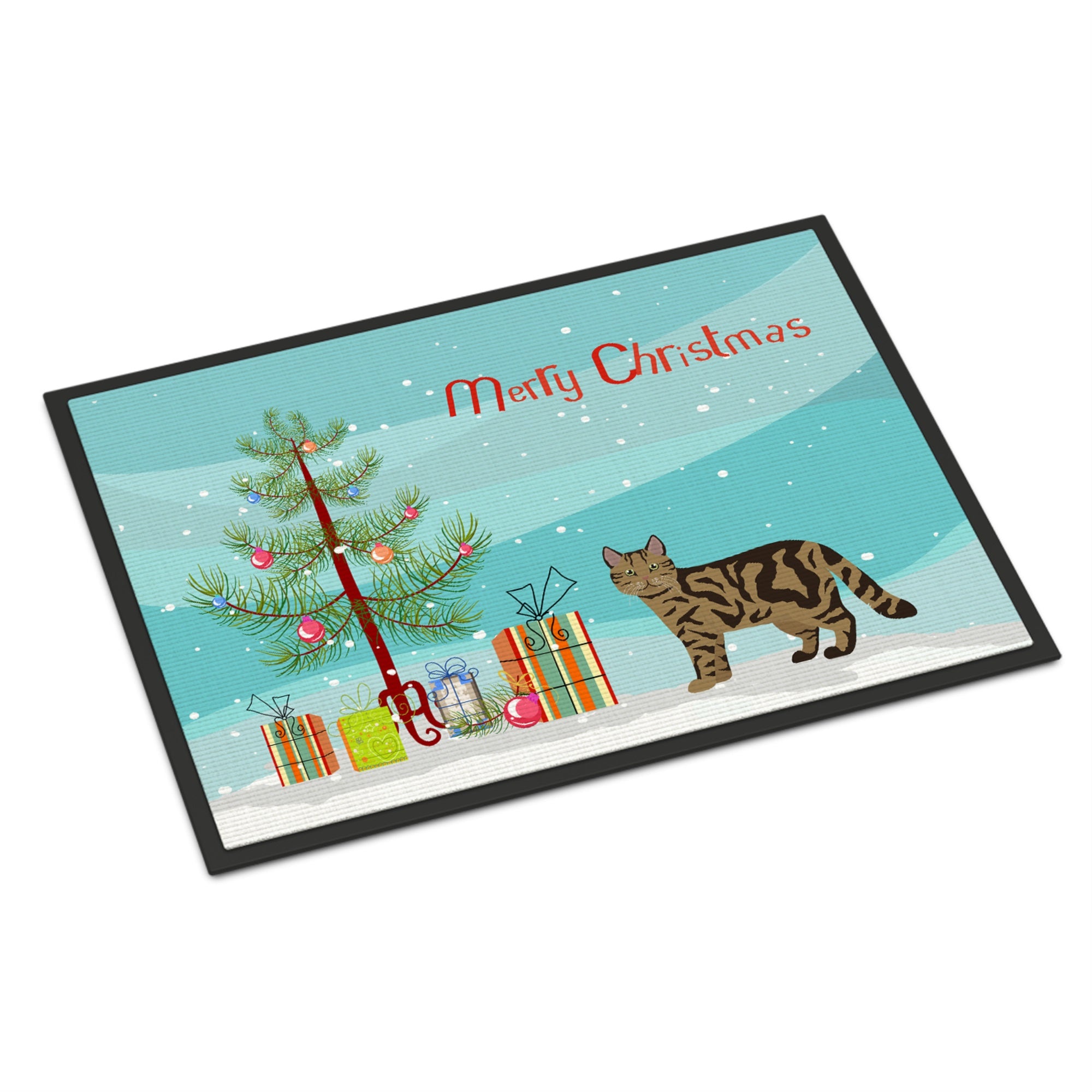 Scottish Straight #2 Cat Merry Christmas Indoor Or Outdoor Mat 18X27