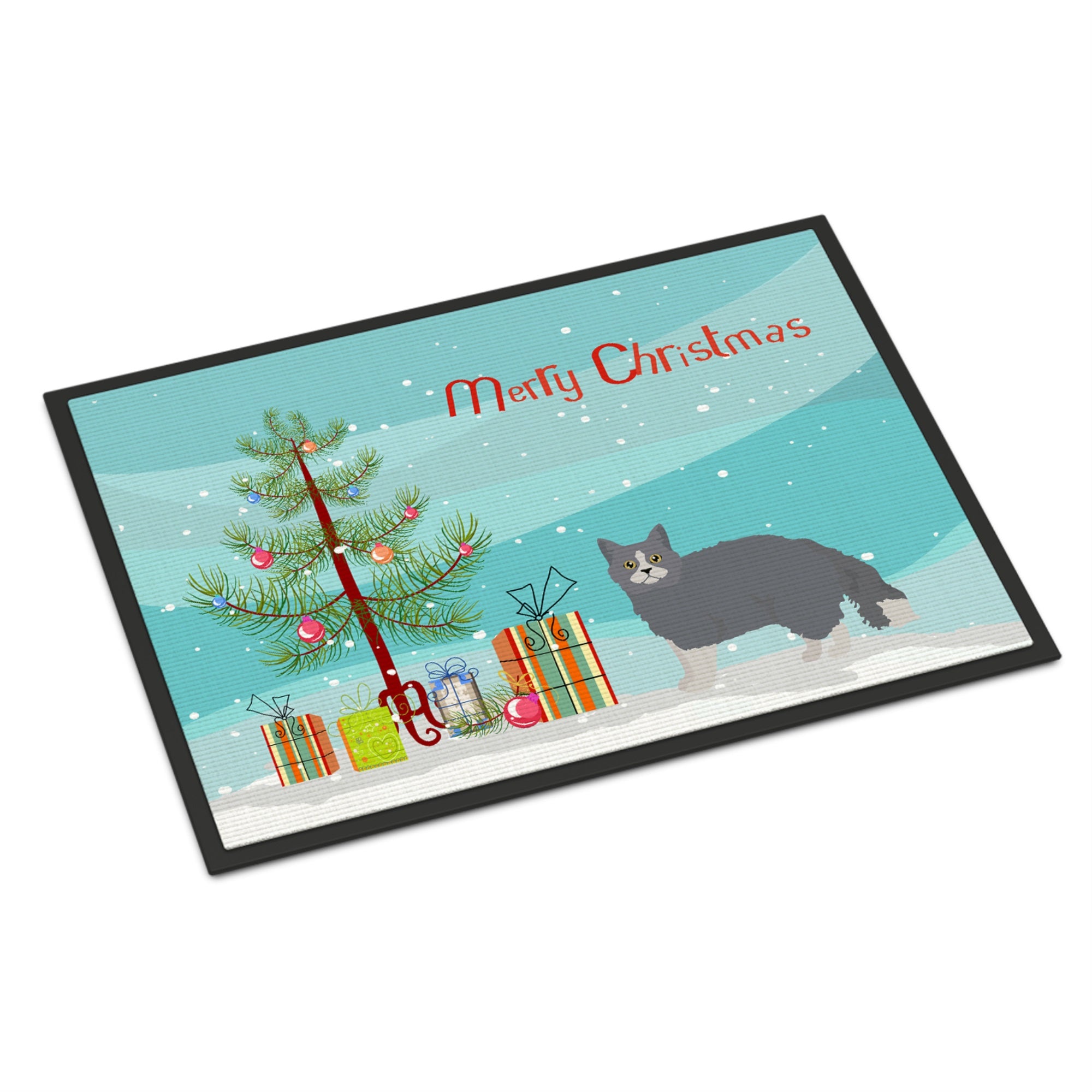 Selkirk Rex #1 Cat Merry Christmas Indoor Or Outdoor Mat 18X27
