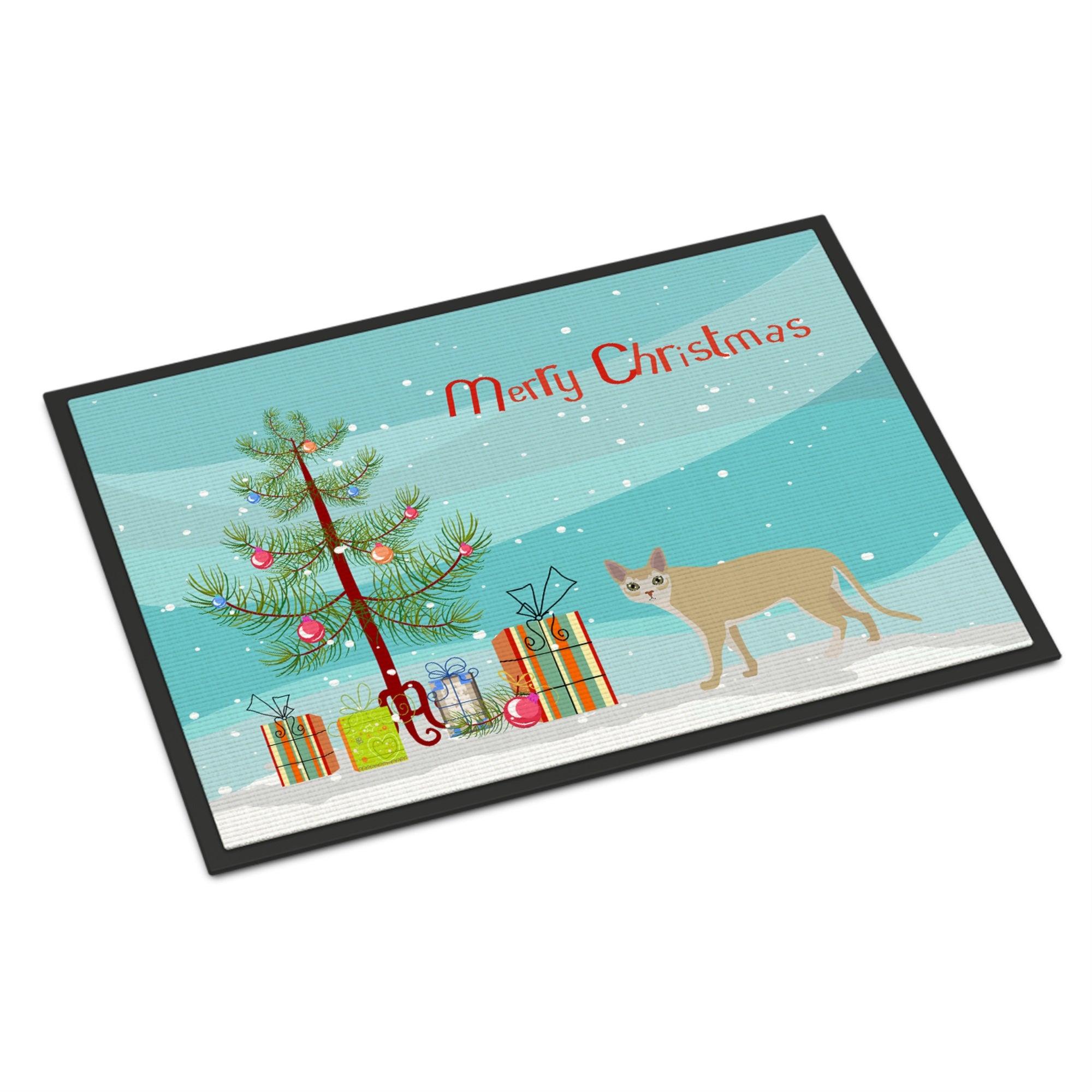 Singapura Cat Merry Christmas Indoor Or Outdoor Mat 18X27