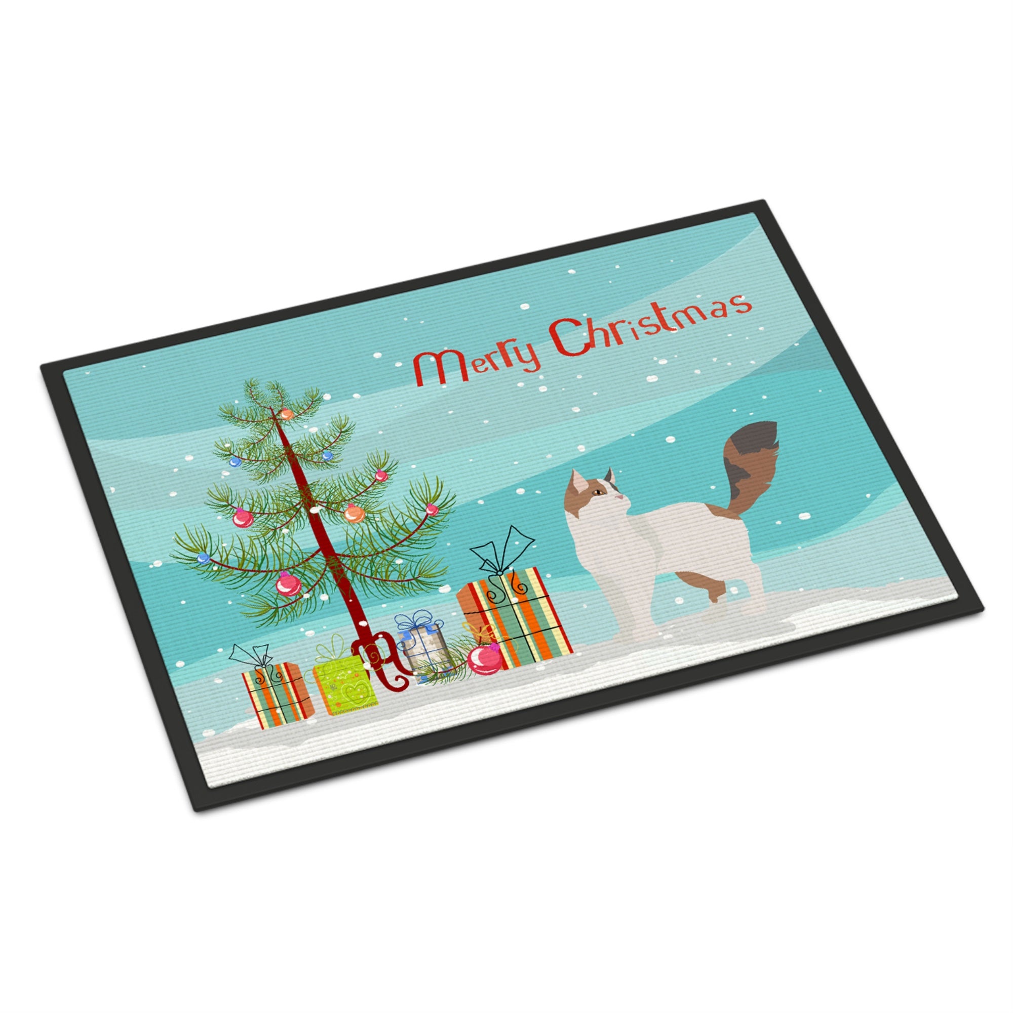 Turkish Van Cat Merry Christmas Indoor Or Outdoor Mat 18X27