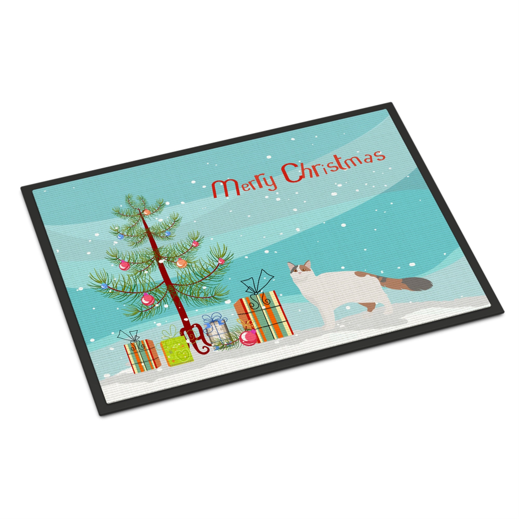 Turkish Van #2 Cat Merry Christmas Indoor Or Outdoor Mat 18X27